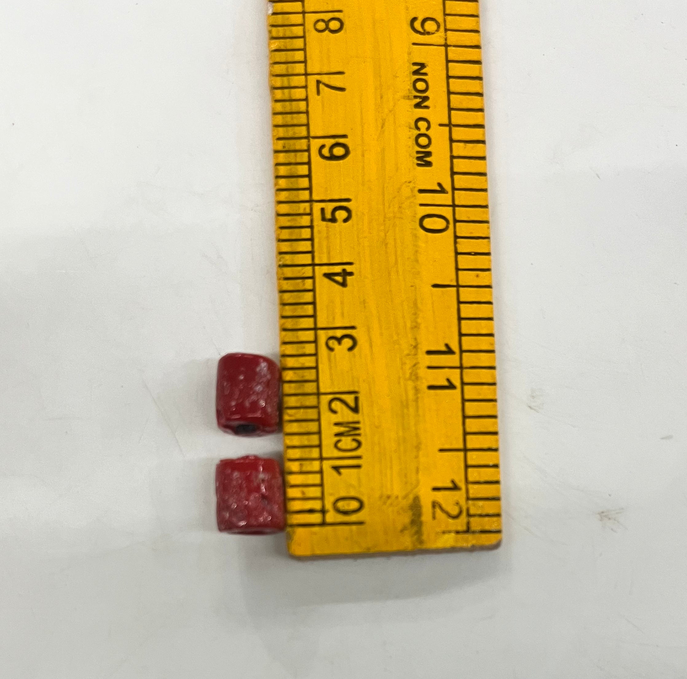 Drum Glass beads Red 10mm -50g pack