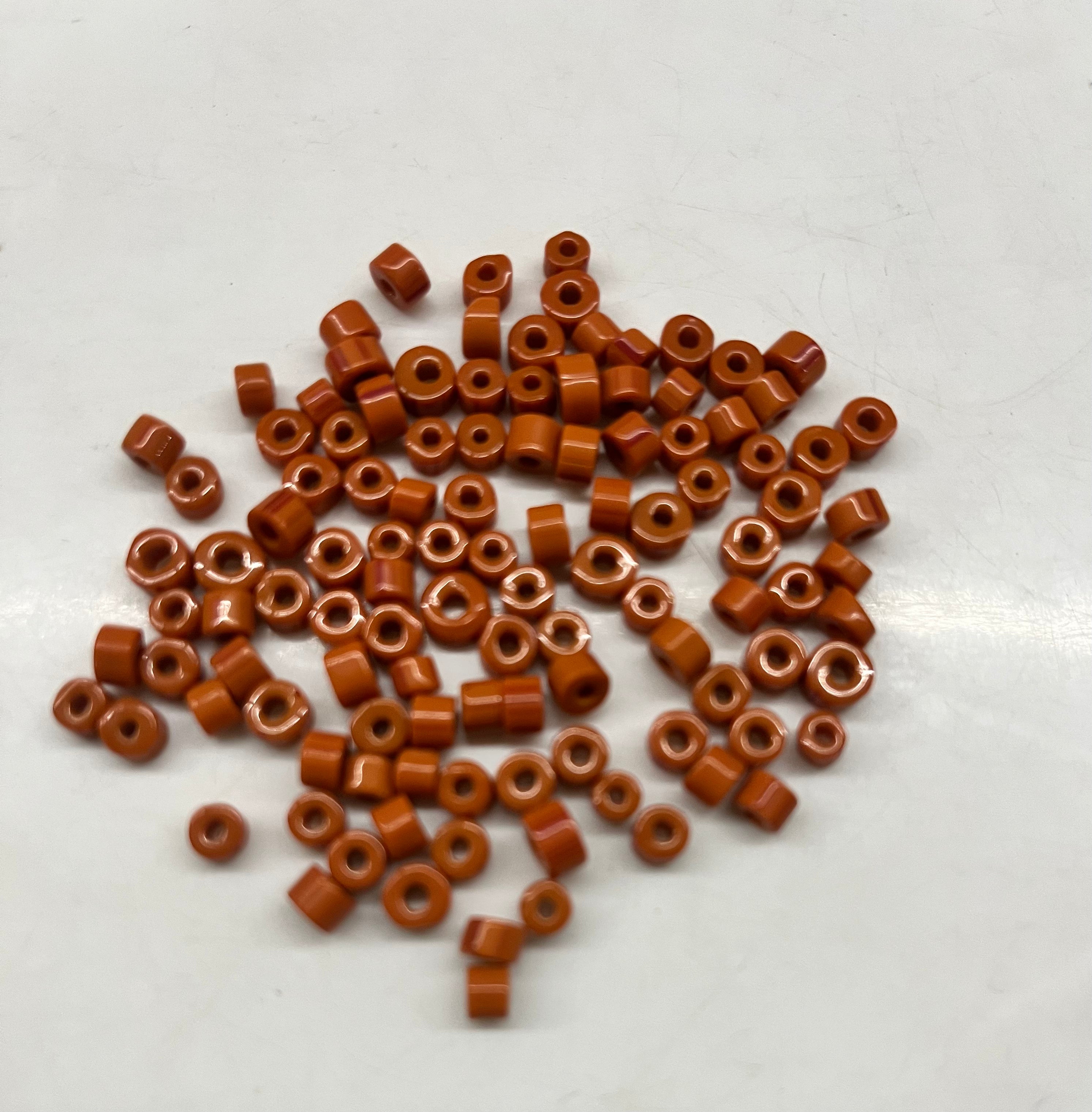 Drum Glass beads orange mini-1 -50g pack