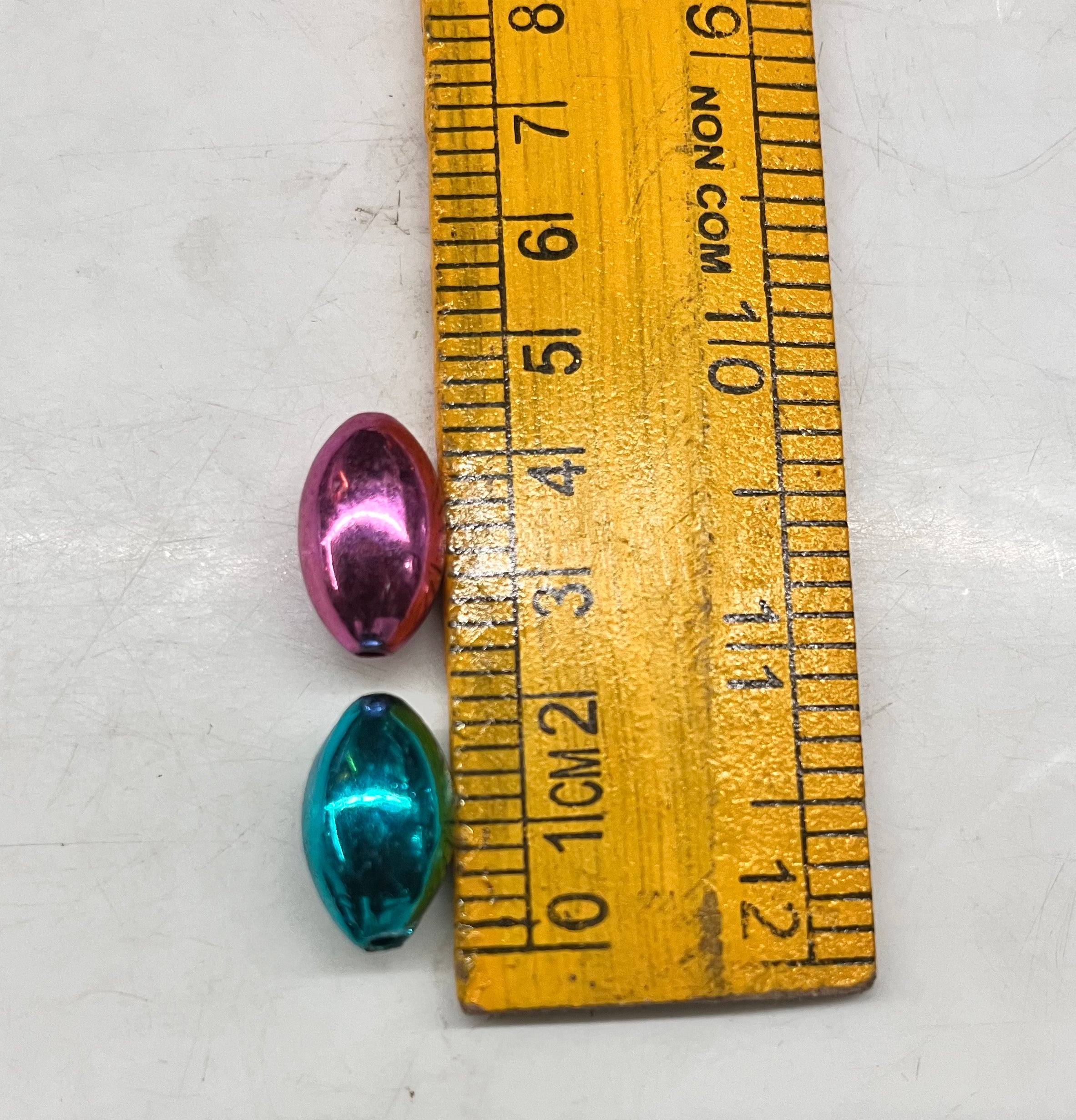 Metallic oval beads 20mm -50g pack