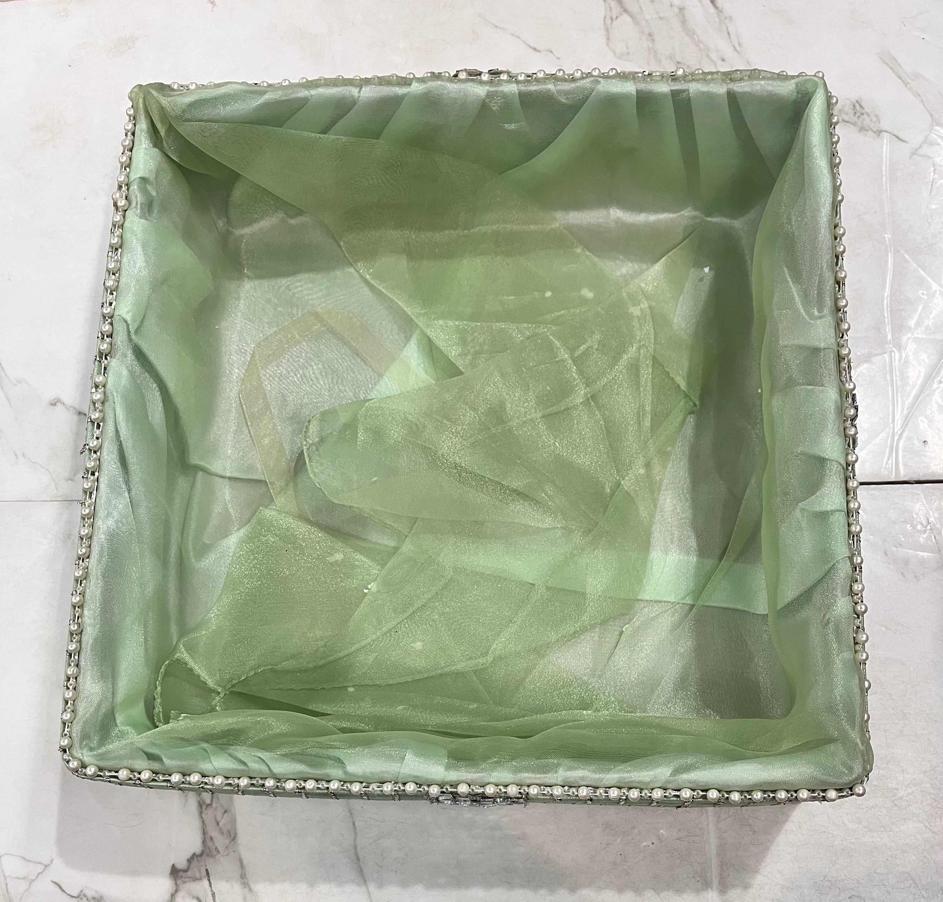 Square pistha green gift hamper basket 6x6&8x8&10x10&12x12 4piece set -1pack