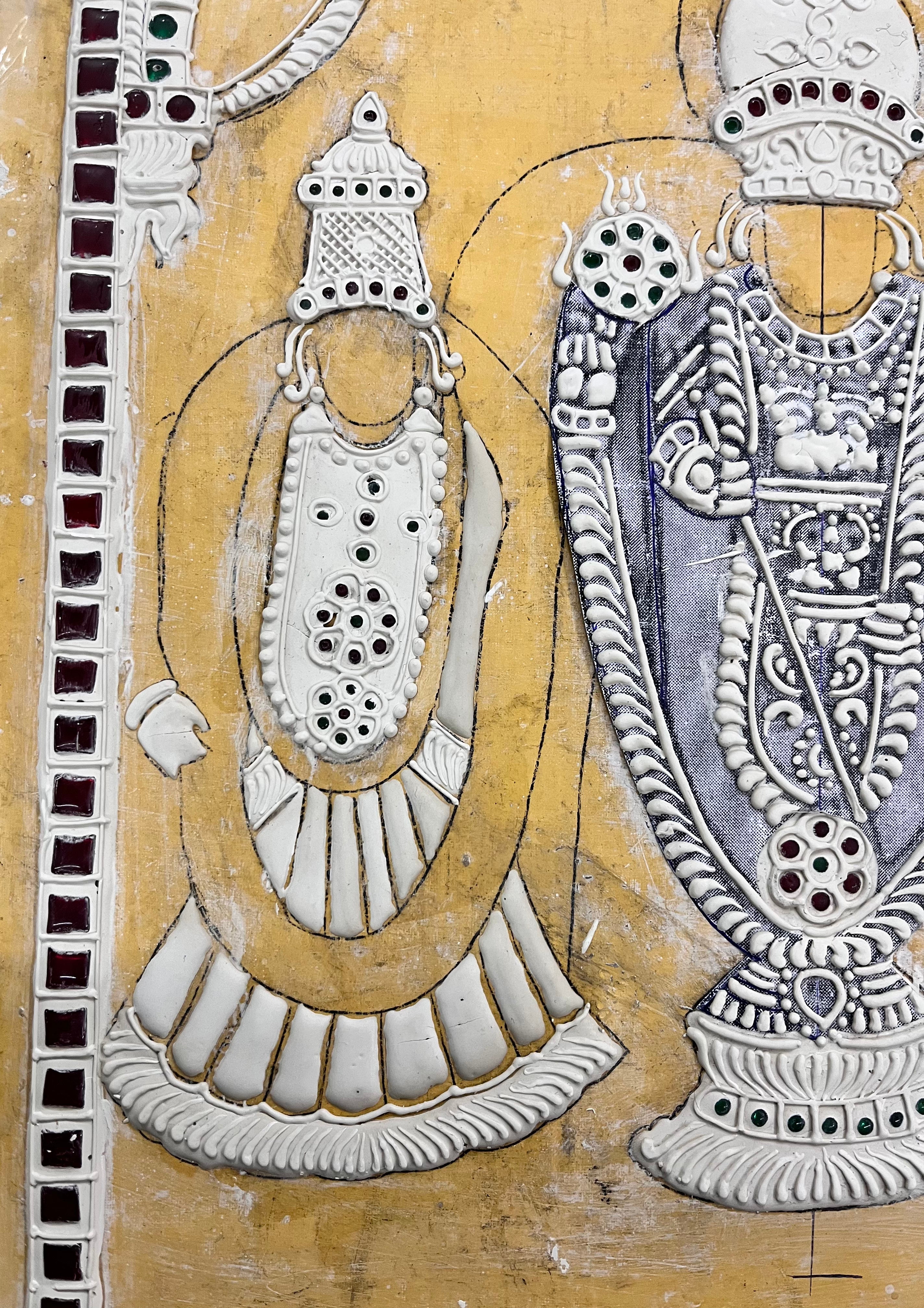 Perumal sridevi BhuDevi Tanjore muck board 12x15 (15 days delivery time)