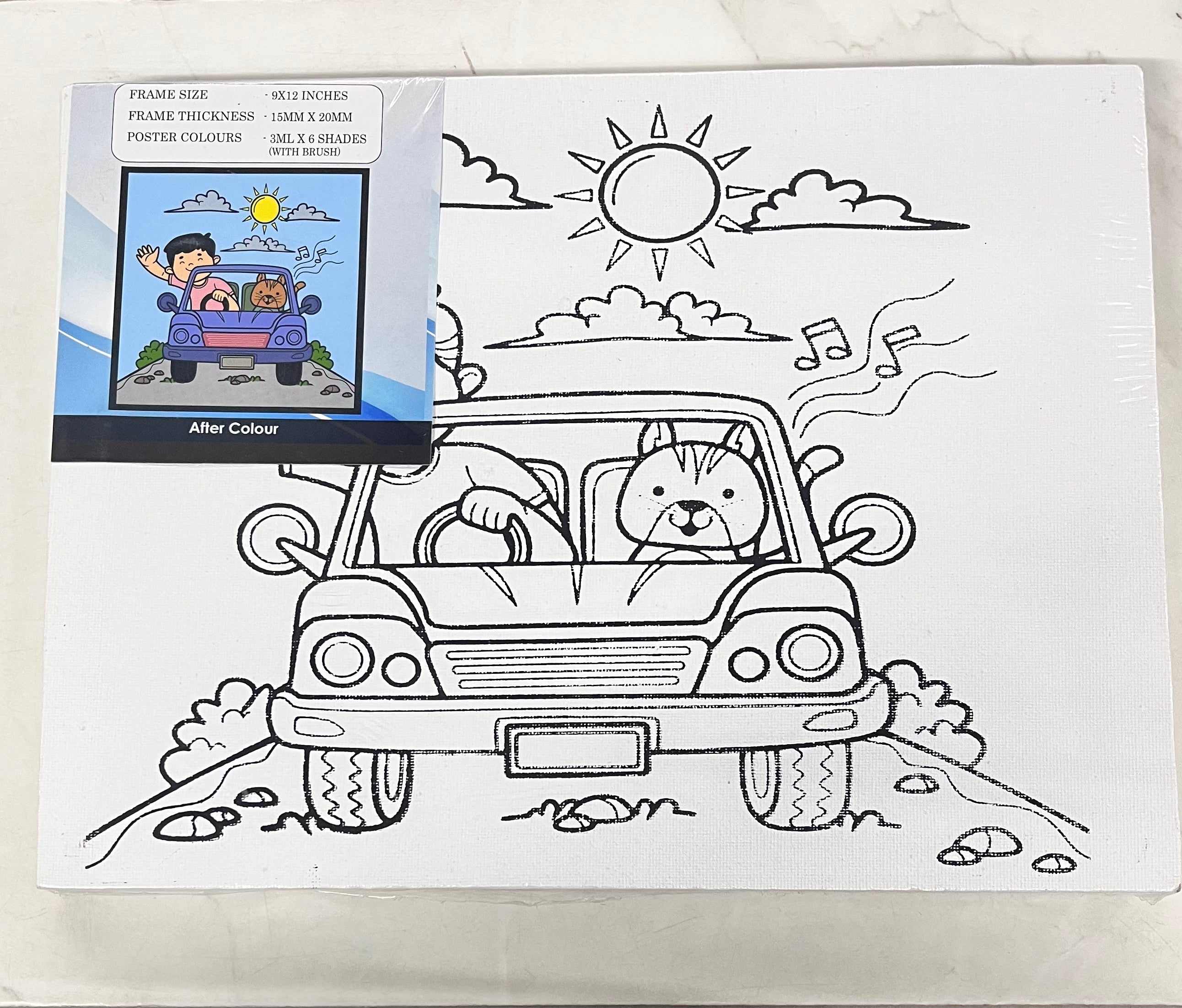 Canvas board printed assorted design 9x12inch-1 assorted design