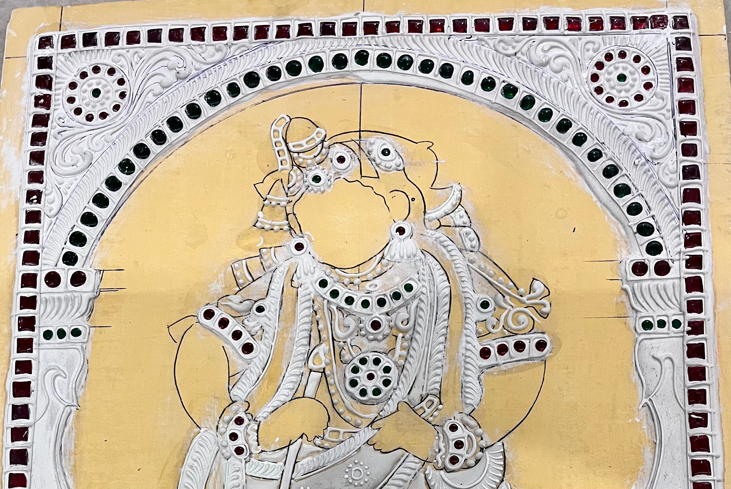 Standing Krishna Tanjore Muck Board 12x15 -1Board(15 days delivery time)