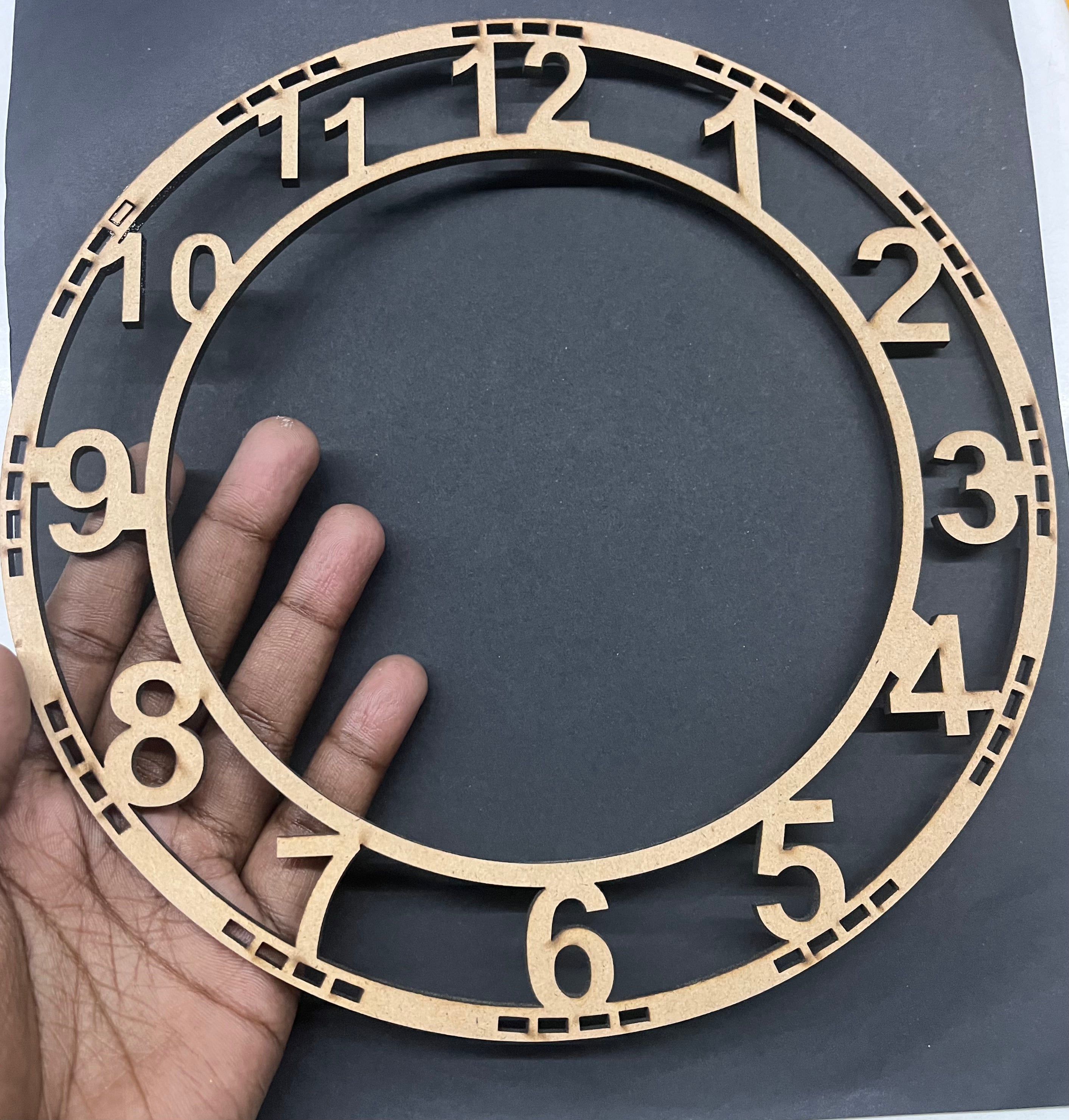 Wooden mdf clock number 8inch
