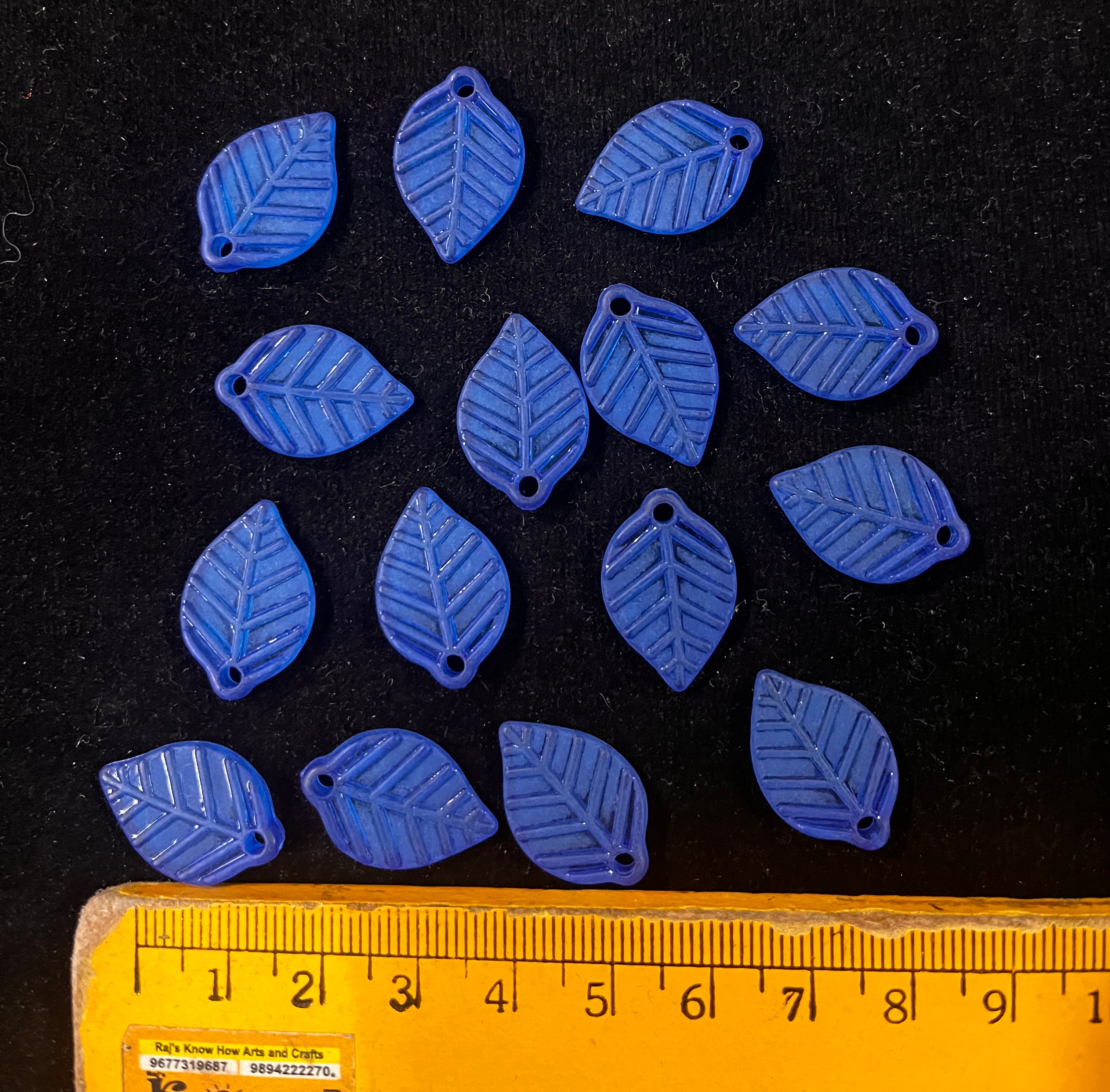 Blue Leaf plain beads  - 50g in a pack