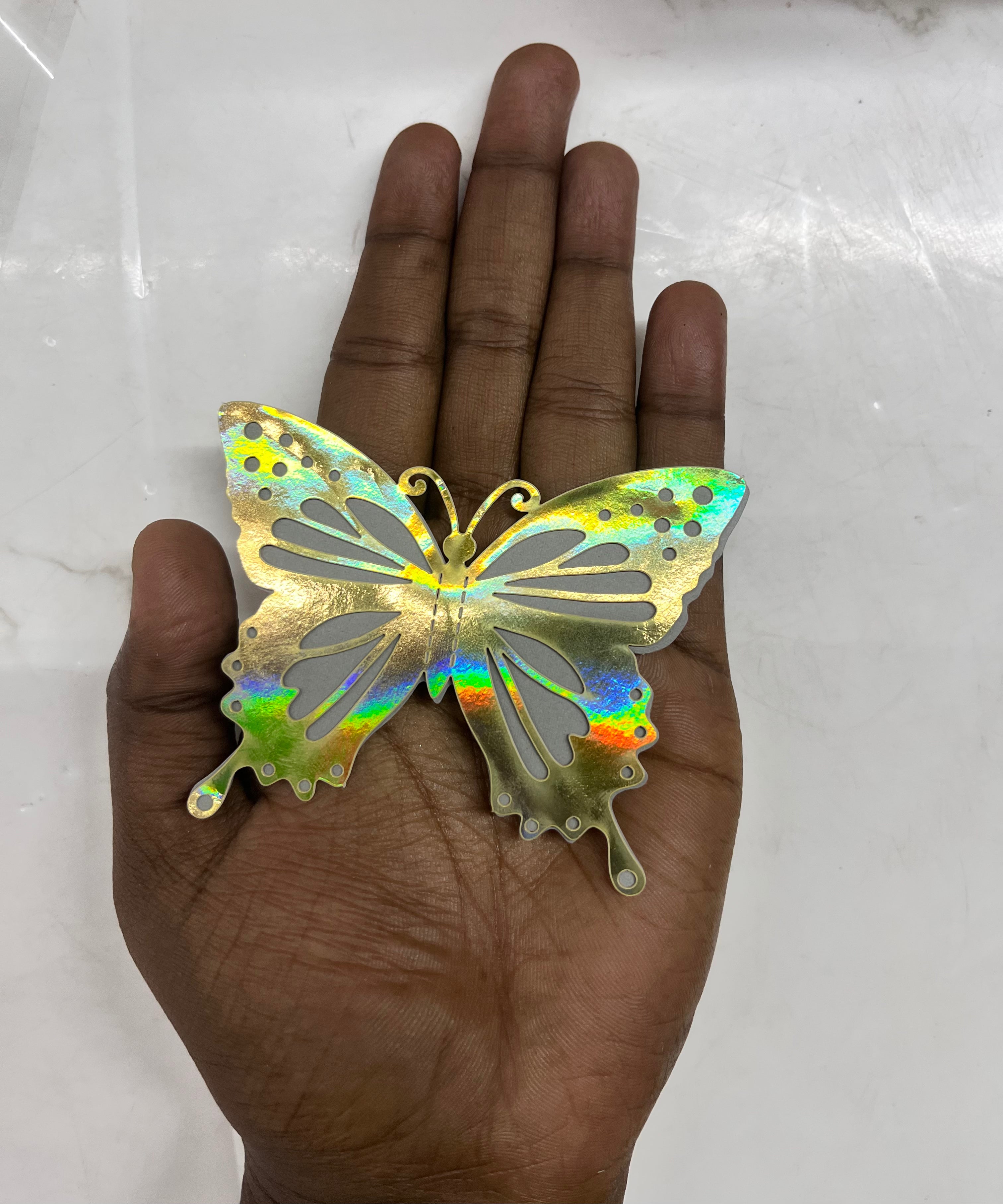 3d heart &butterfly decoration sticker-assorted 3 (12pcs pack )