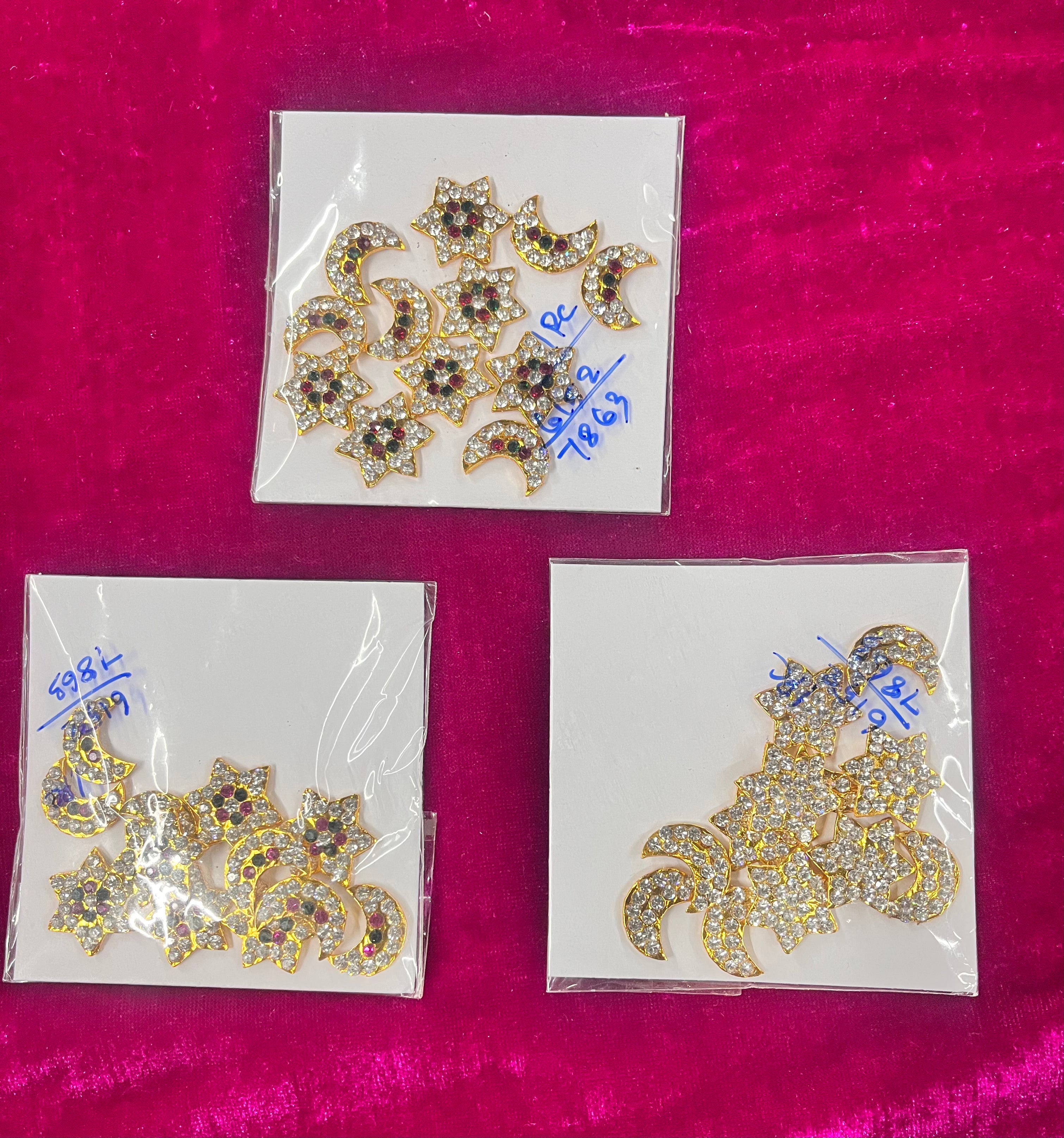 Chandra suriya pirai colour stone fixed small 2pc set Goddess jewellery -1piece pack