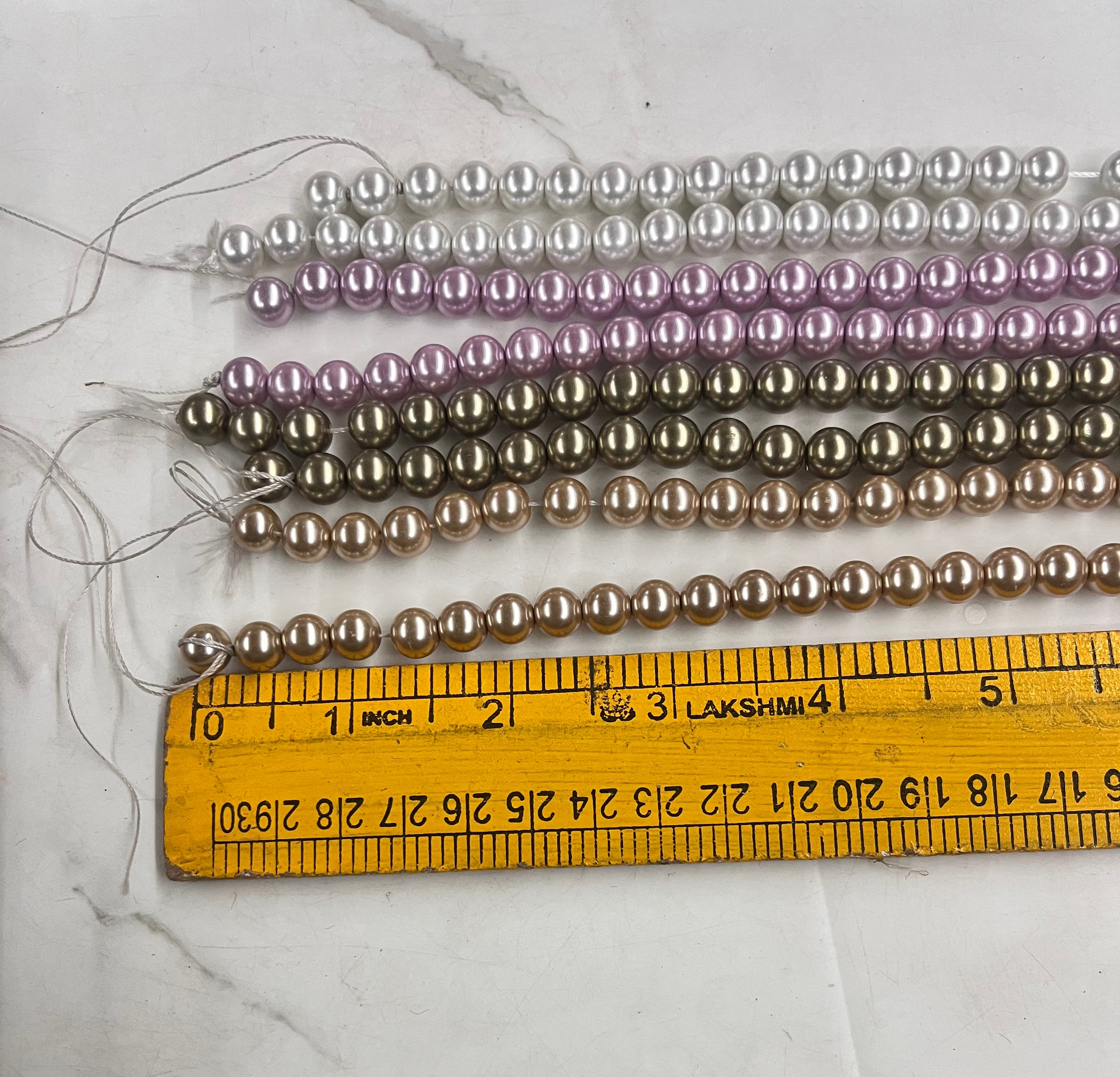 8mm high quality metallic pearl beads -any 2pack