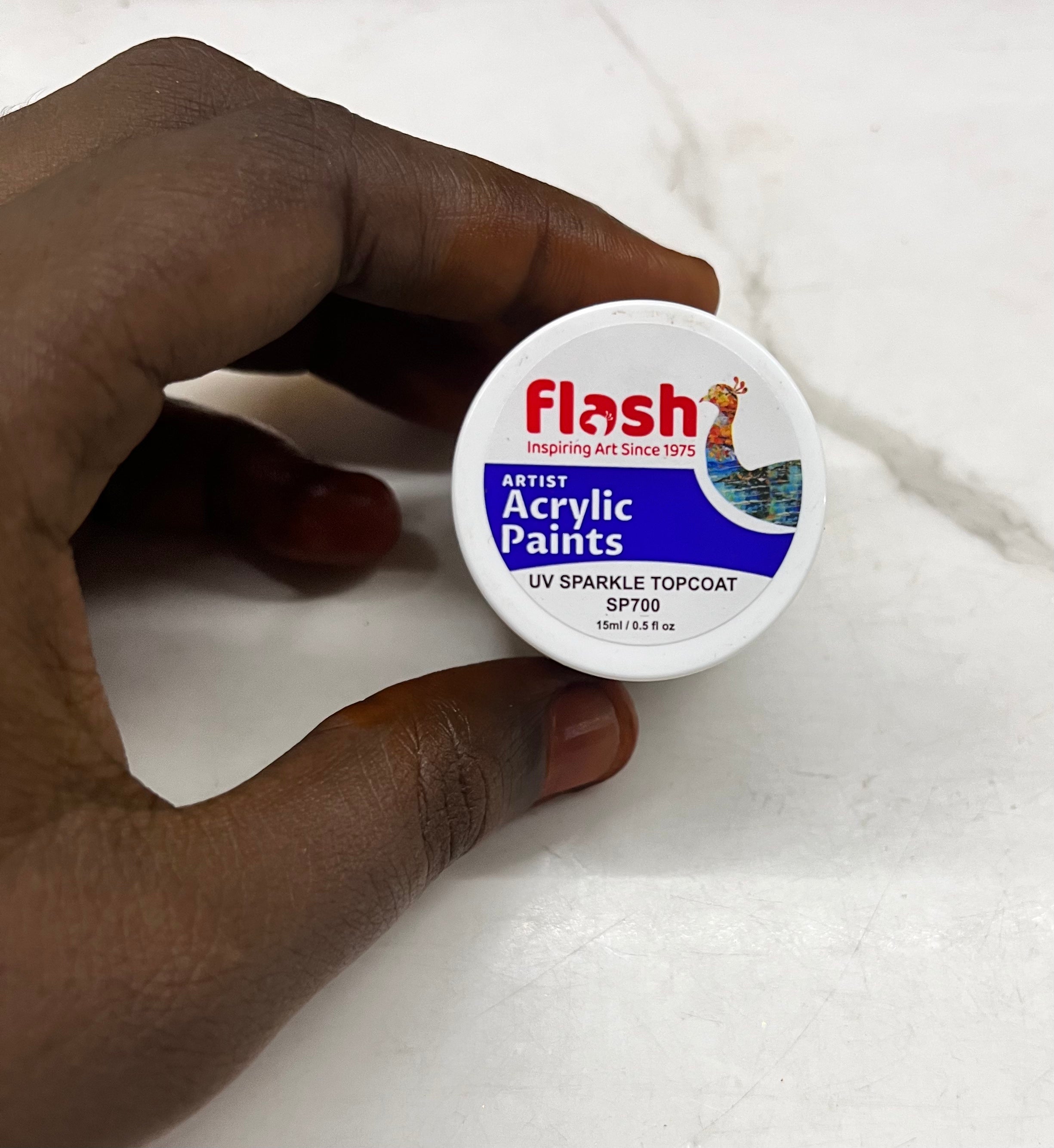 Flash transparent UV sparkle top coat for painting waterbased 15ml-1piece