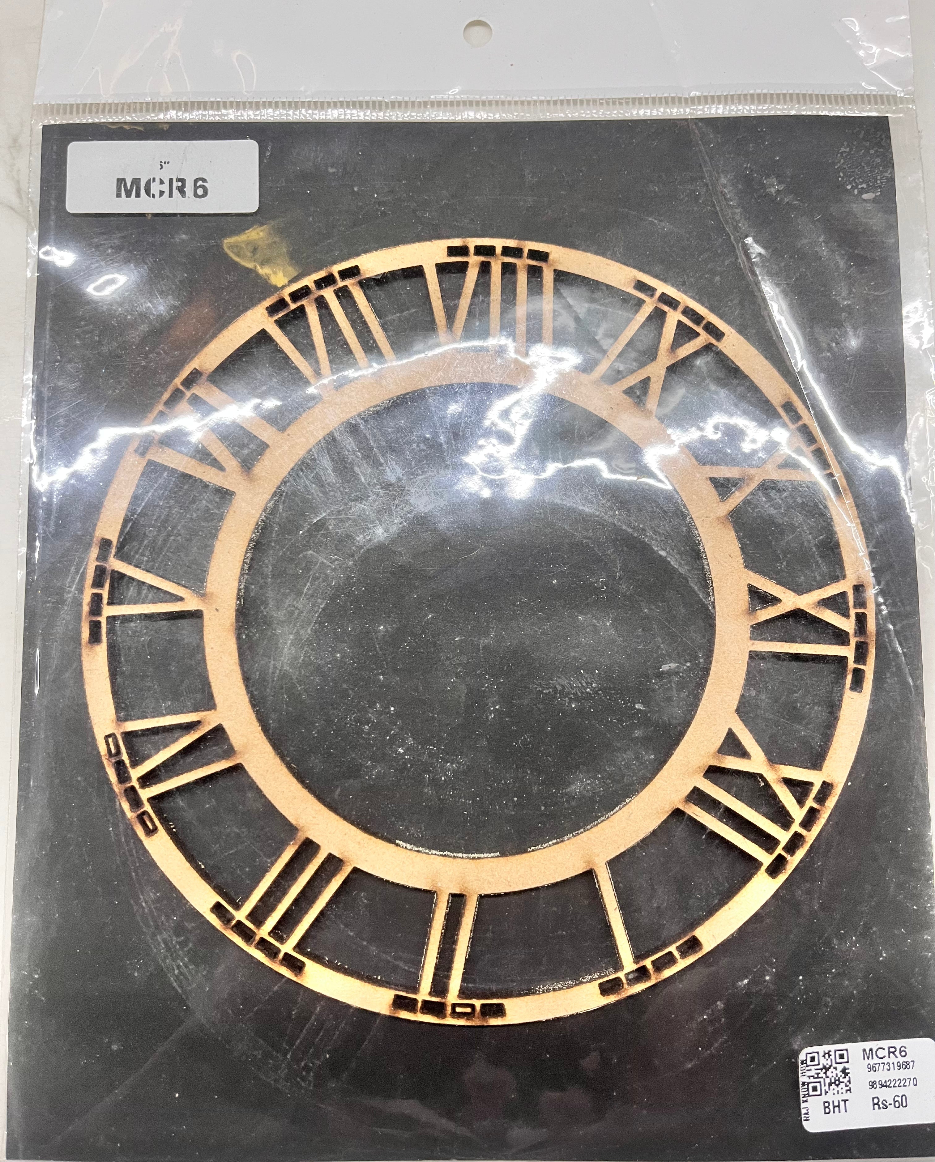 Wooden mdf clock roman 6inch