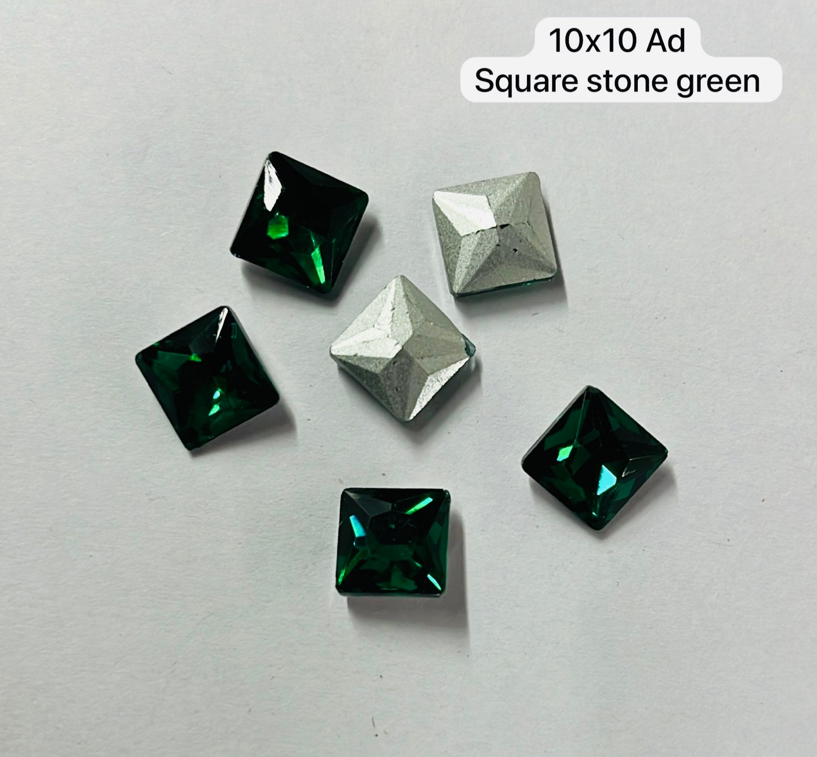 10x10-AD square Tanjore painting American diamond stone-6stones 1pack/3vibrant colours