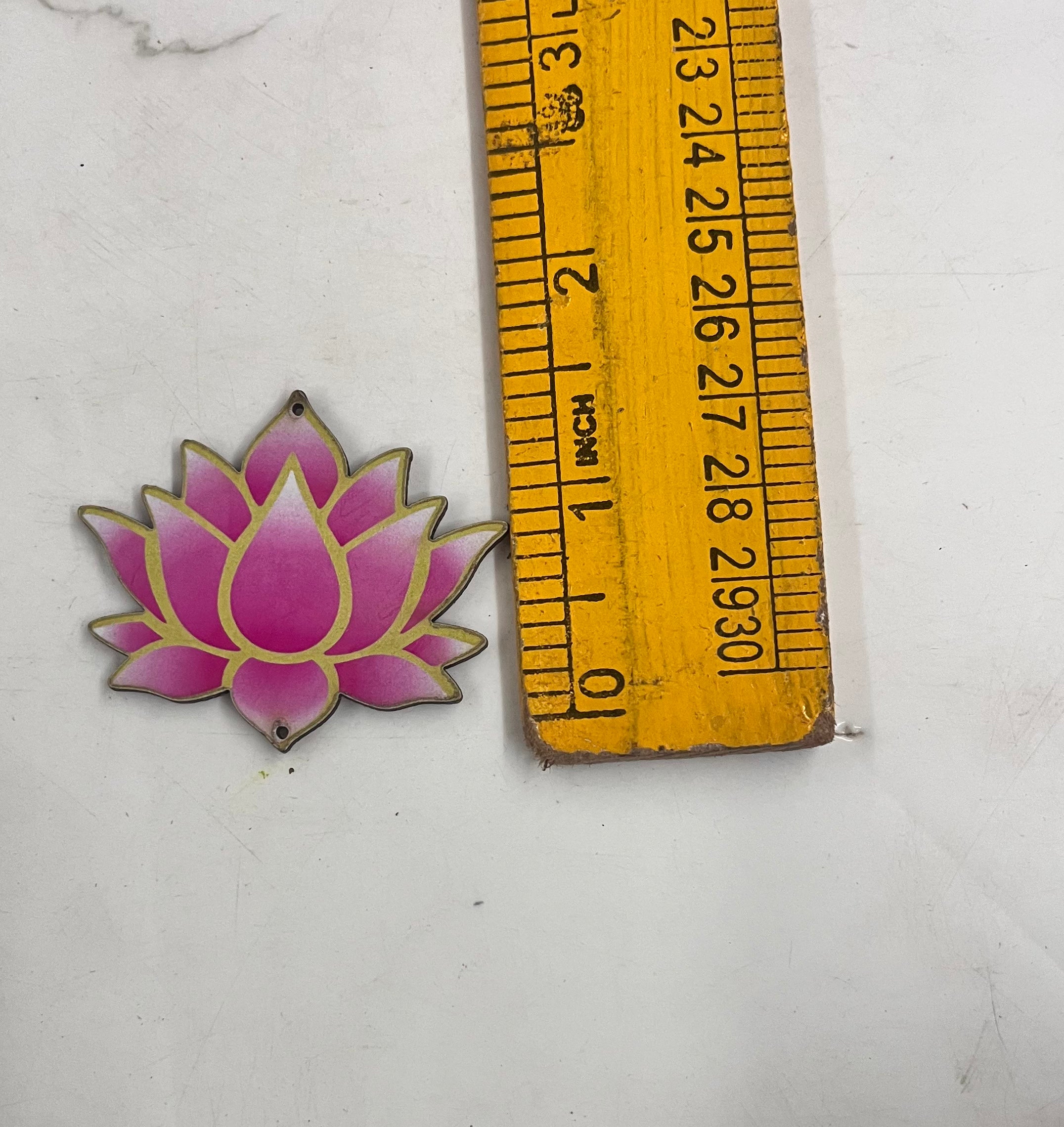 Lotus wooden cutout with hole 1.5inch 25piece pack