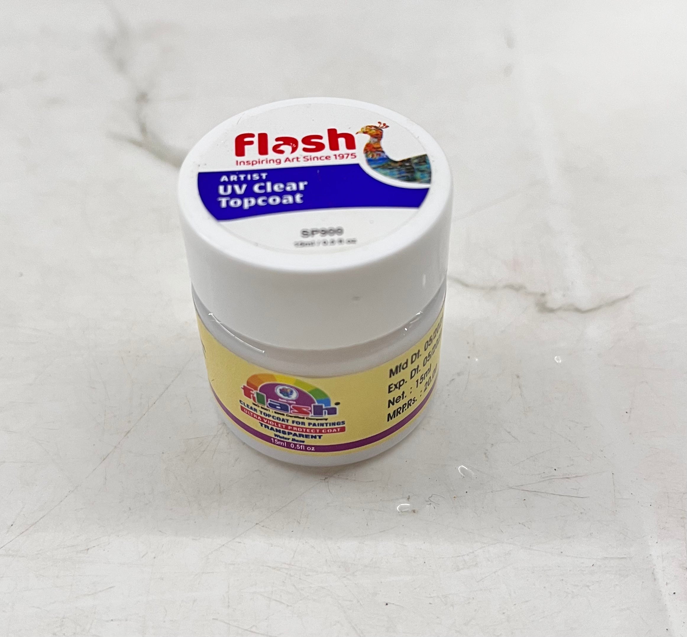 Flash uv Clear topcoat for paintings15ml -1piece