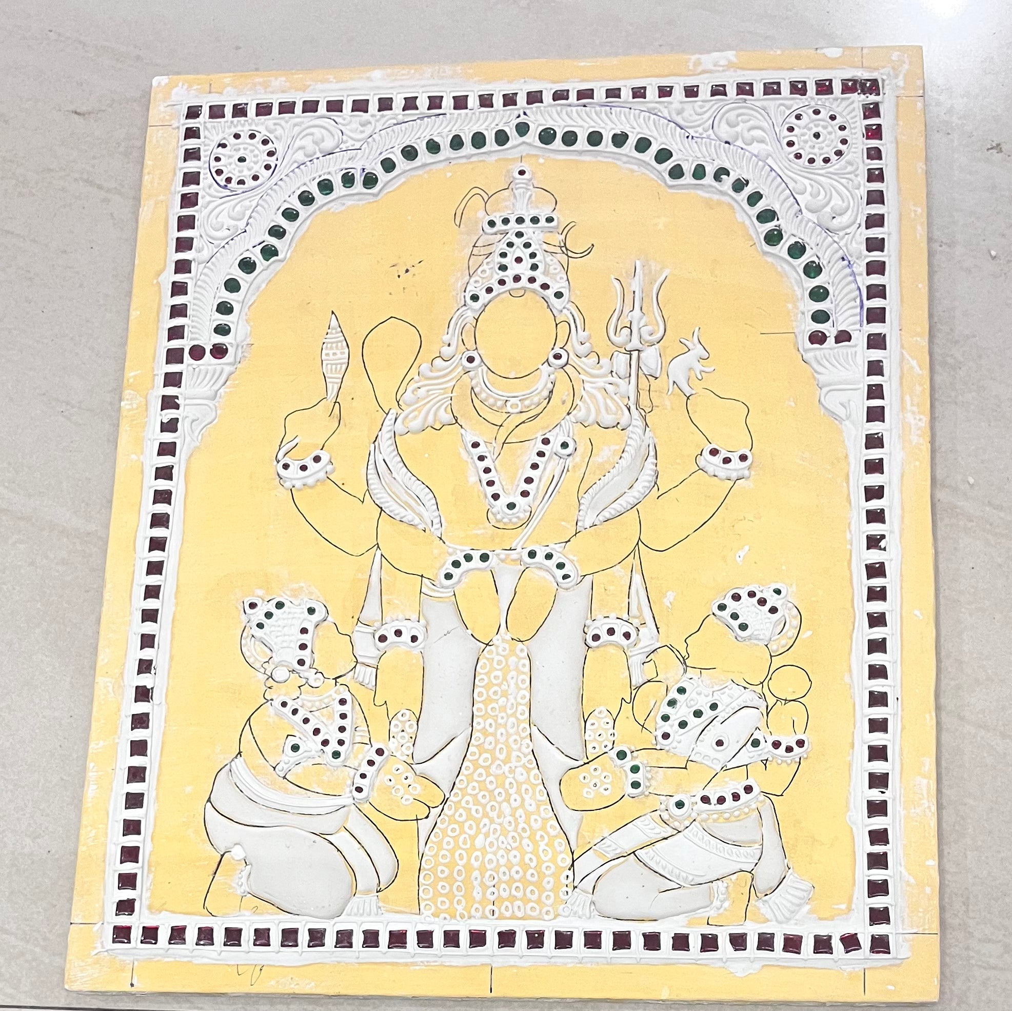 Swarnakarshna Bhairavar Tanjore Muck Board 12x15 -1Board(15 days delivery time)