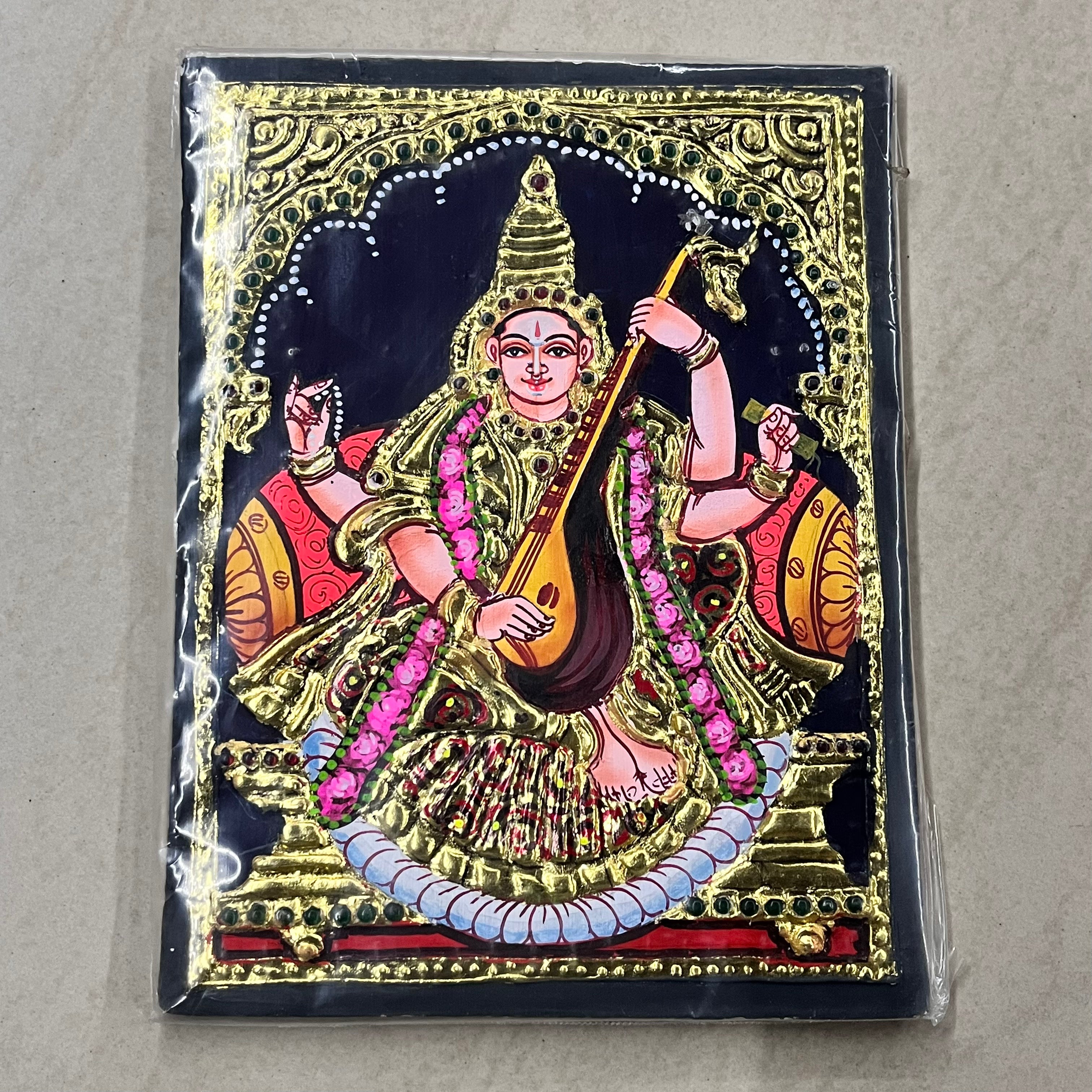 Saraswathi Tanjore painting 8x6 (15days delivery form payment date)-1pack