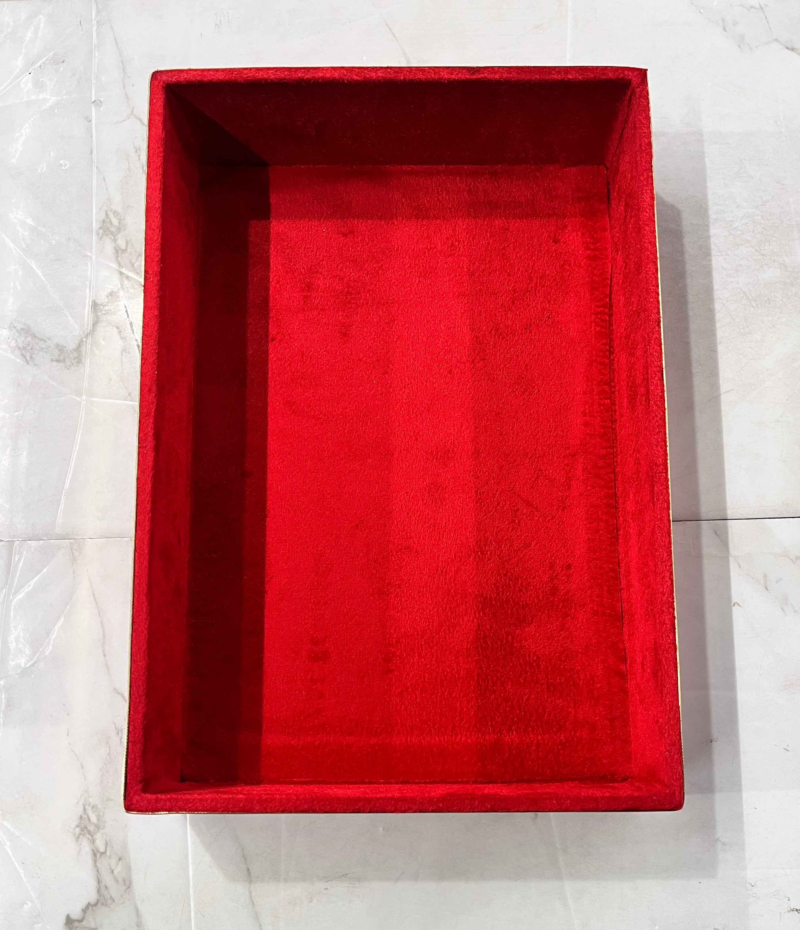 Luxury red rectangle tray 2pc set-12x16 &13x9 size 1pack