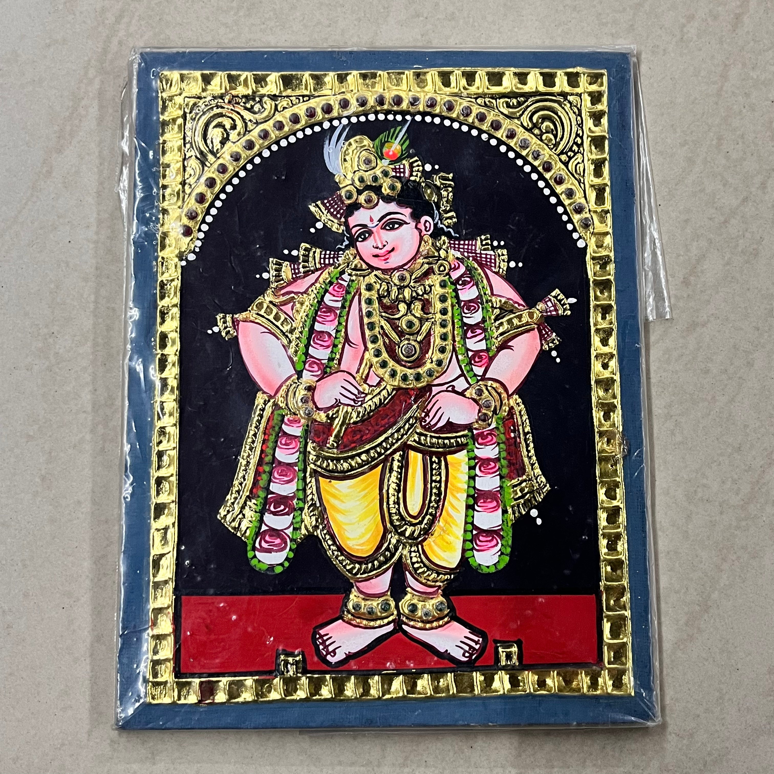 Standing Krishna Tanjore painting 8x6 15days delivery form payment date-1pack