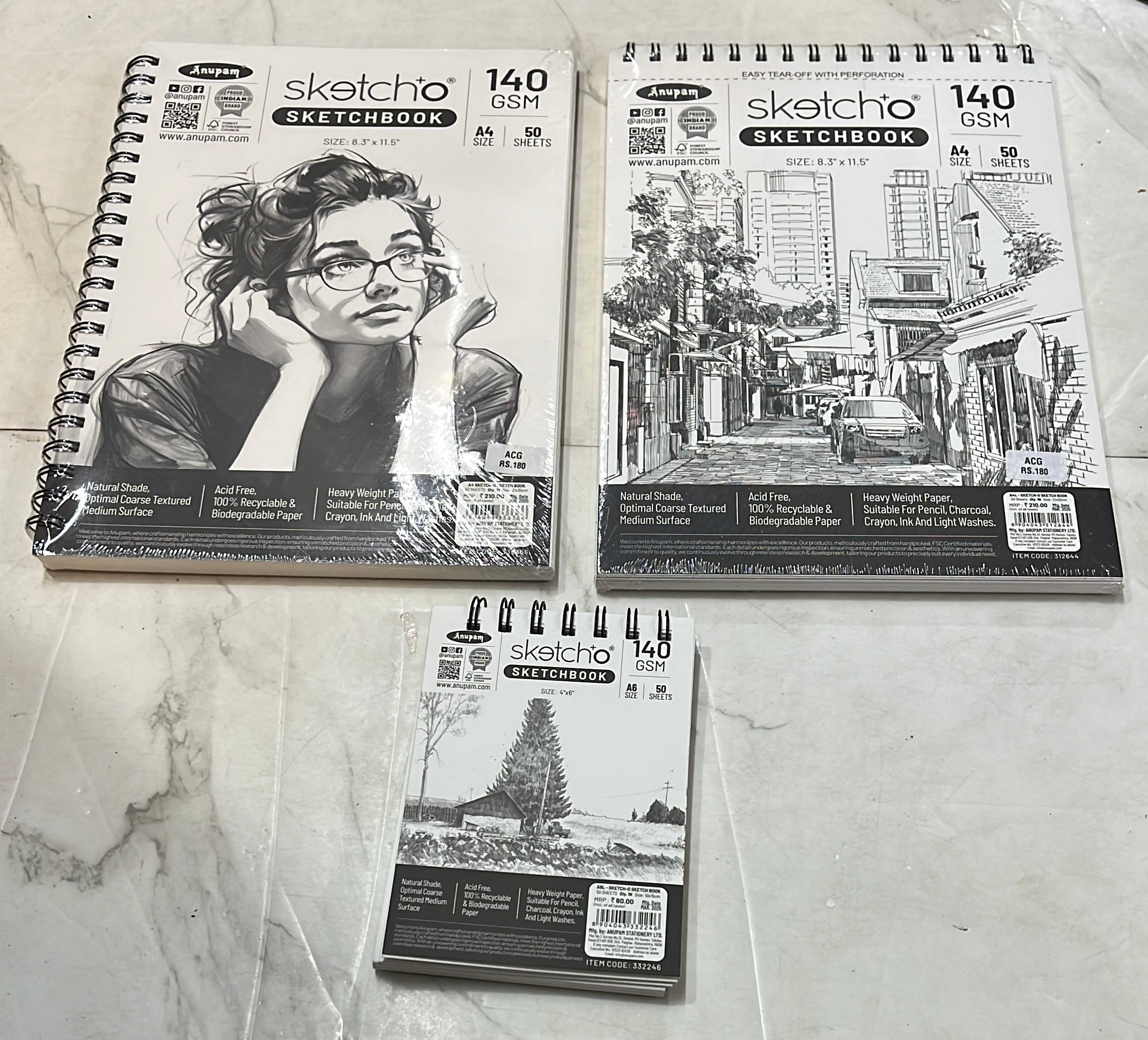 Sketcho sketchbook 140gsm 50sheets -1pack (A4&A6) available
