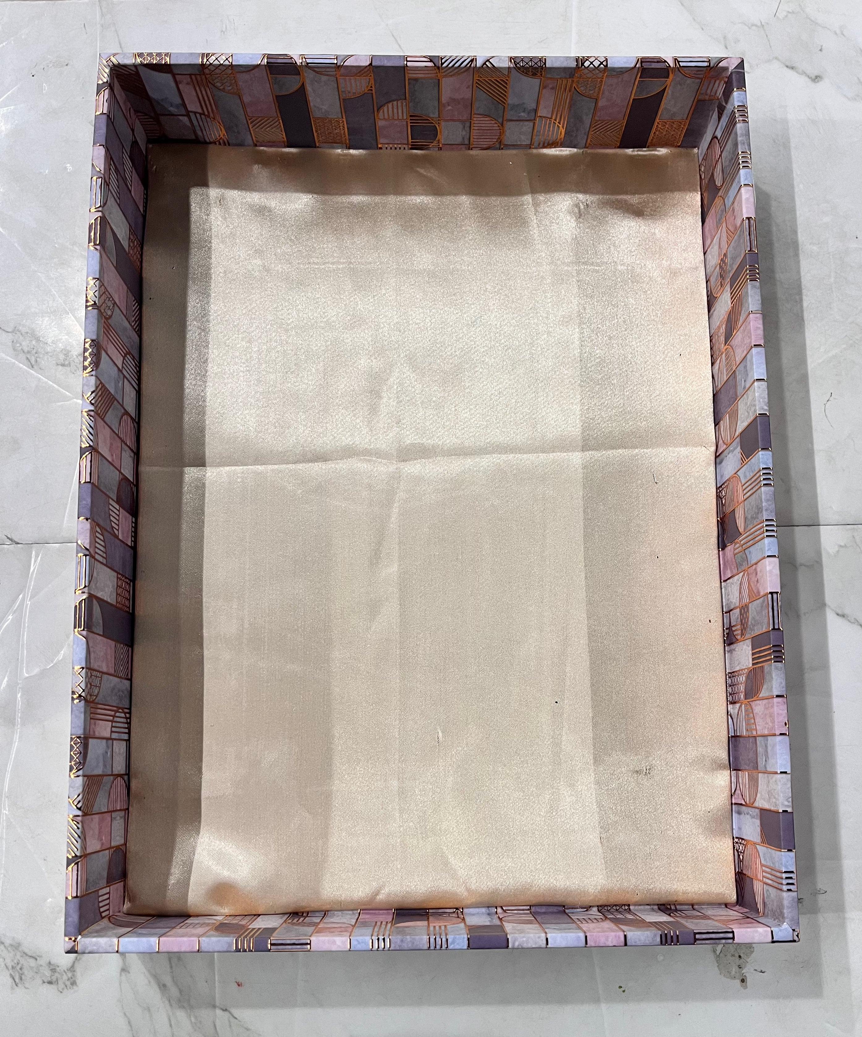 Luxury printed rectangle tray 2pc set-12x16 &13x9 size 1pack