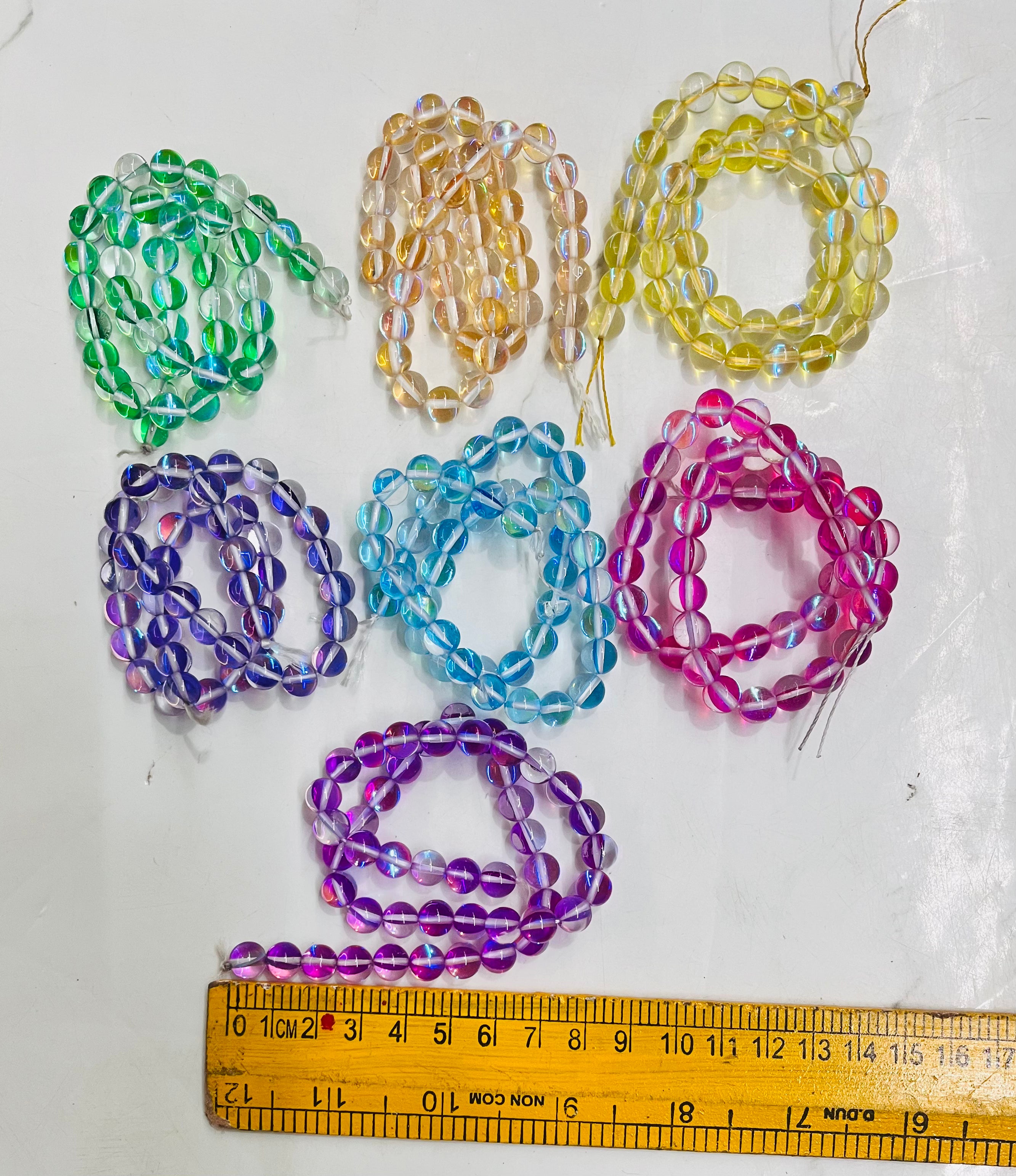 8mm double shining aura beads assorted colours any 3 pack