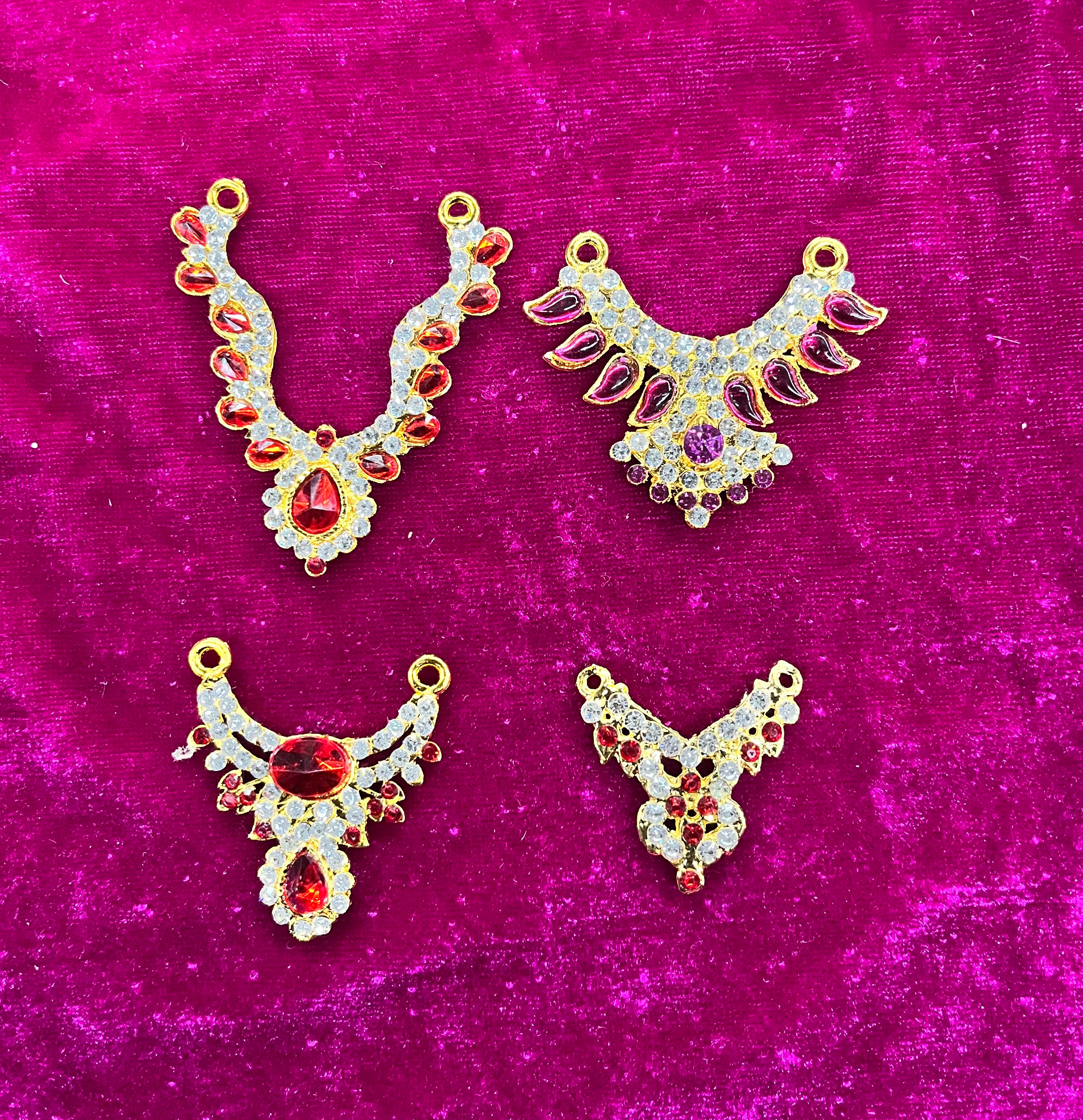 Necklace mini stone red -NLMSR Goddess jewelry-1piece assorted designs
