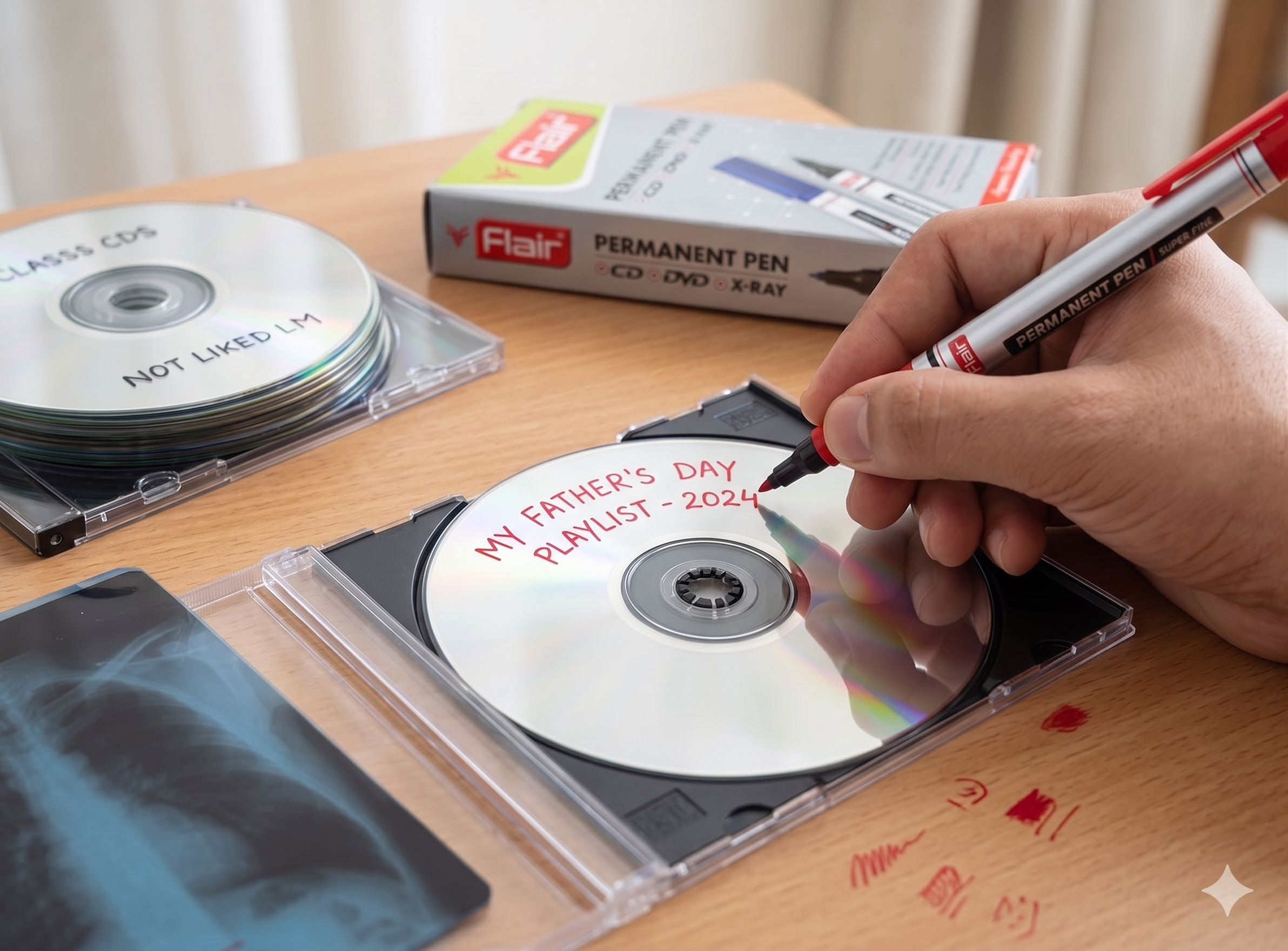 Flair permanent pen CD DVD Green pen 10 pen in 1 box - 3662 ...