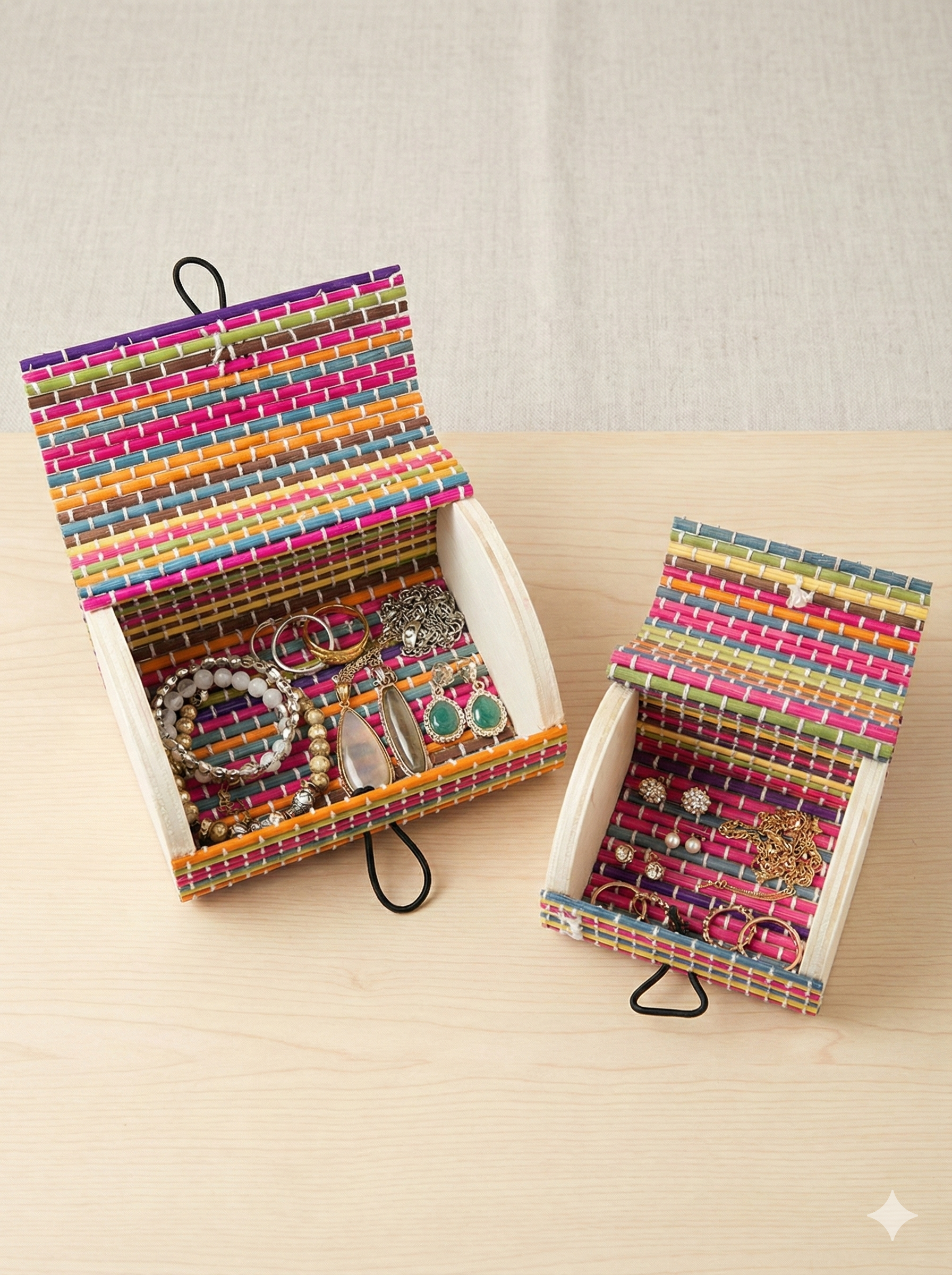 Bamboo jewellery box dome 2 in 1-BXD2