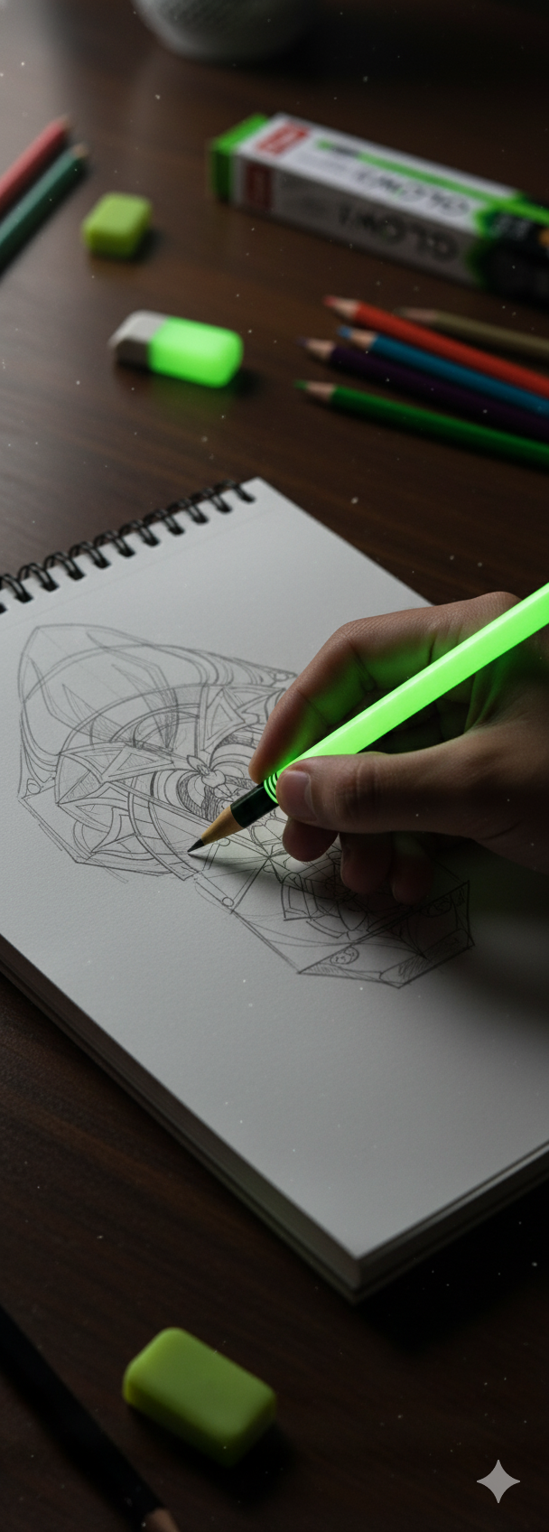 Flair mechanical pencil glow in the dark 2.0mm  lead