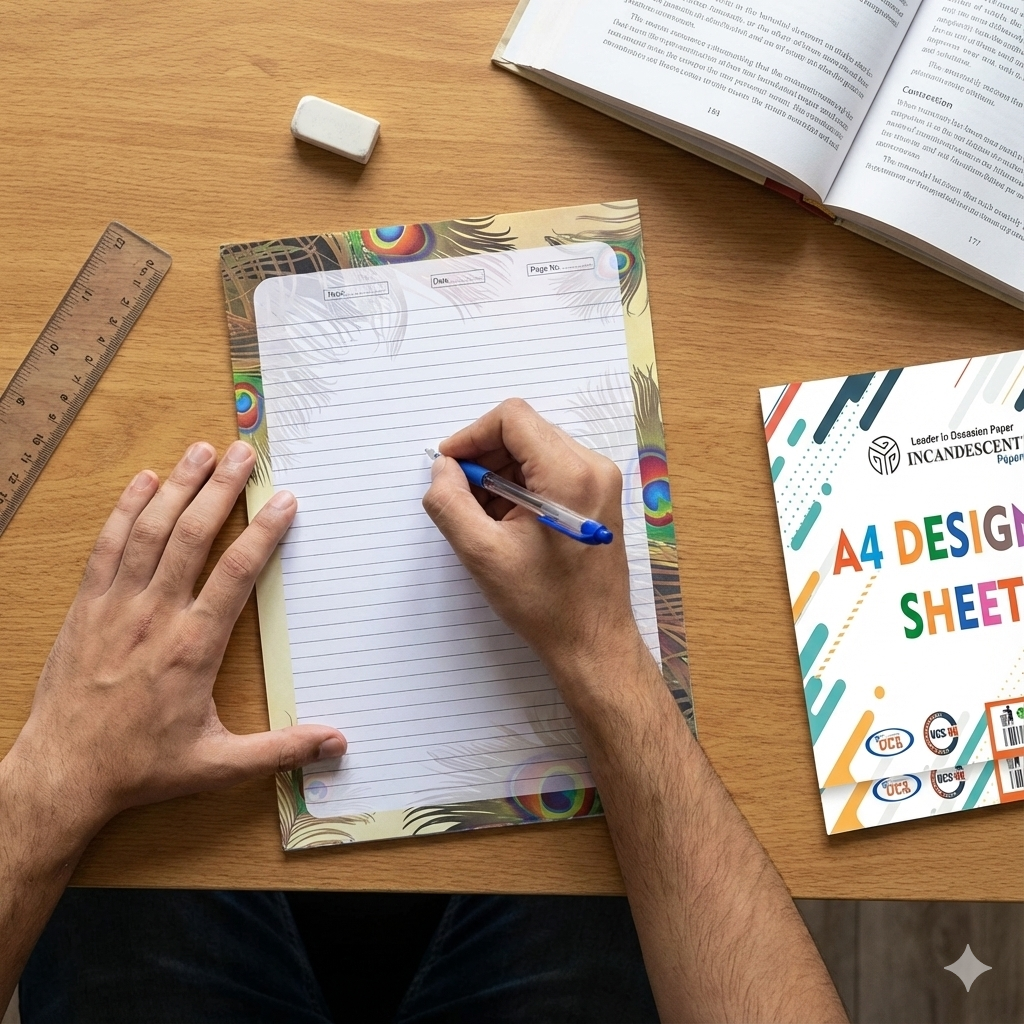 Printed Designer Sheet.pdf A4 Designer Ruled Sheets -A4DRS (2 packets) – KnowHowArtCraft