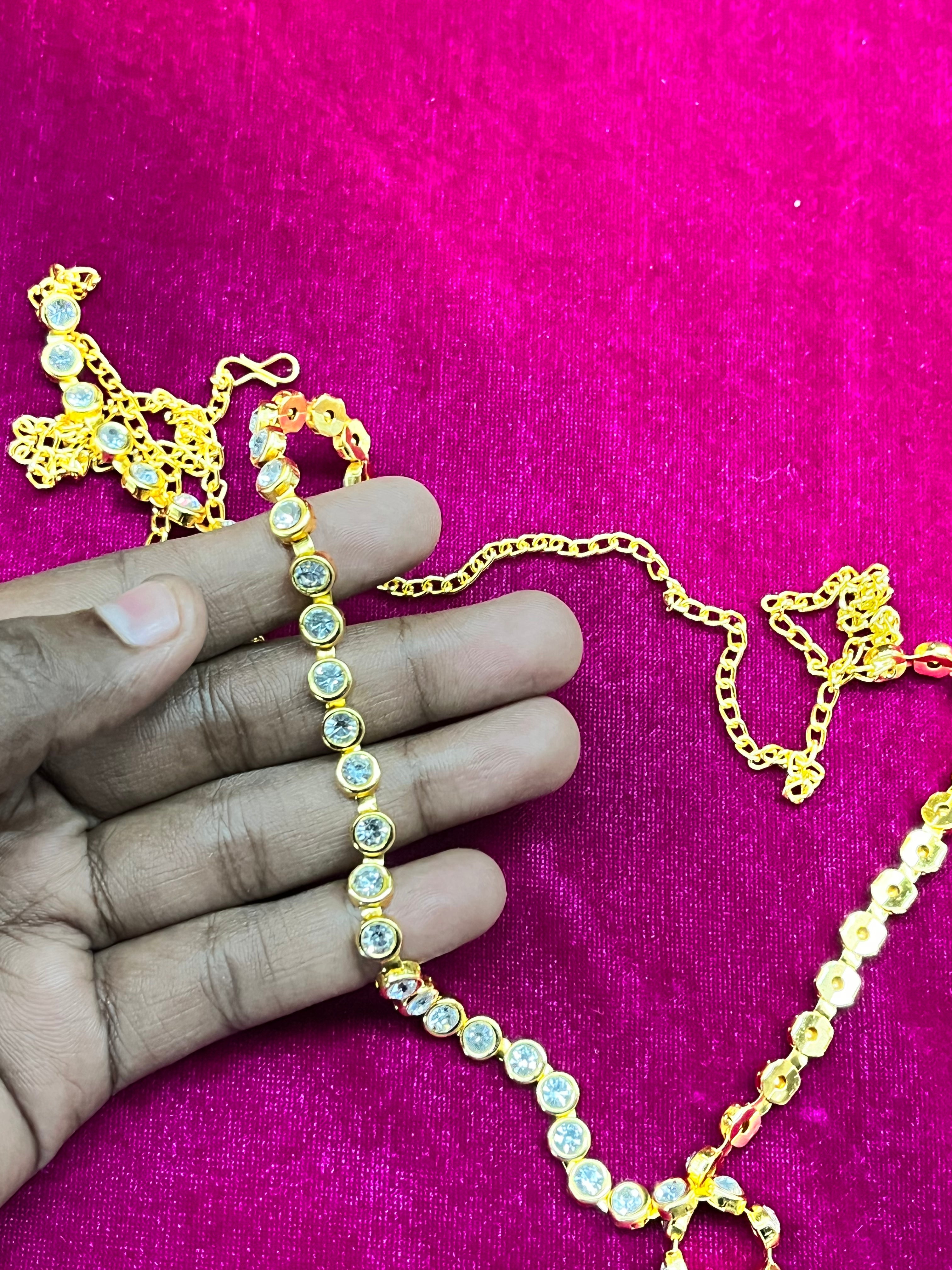 One stone ottiyanam with chain Goddoss jewelry-1piece pack-/PPOT