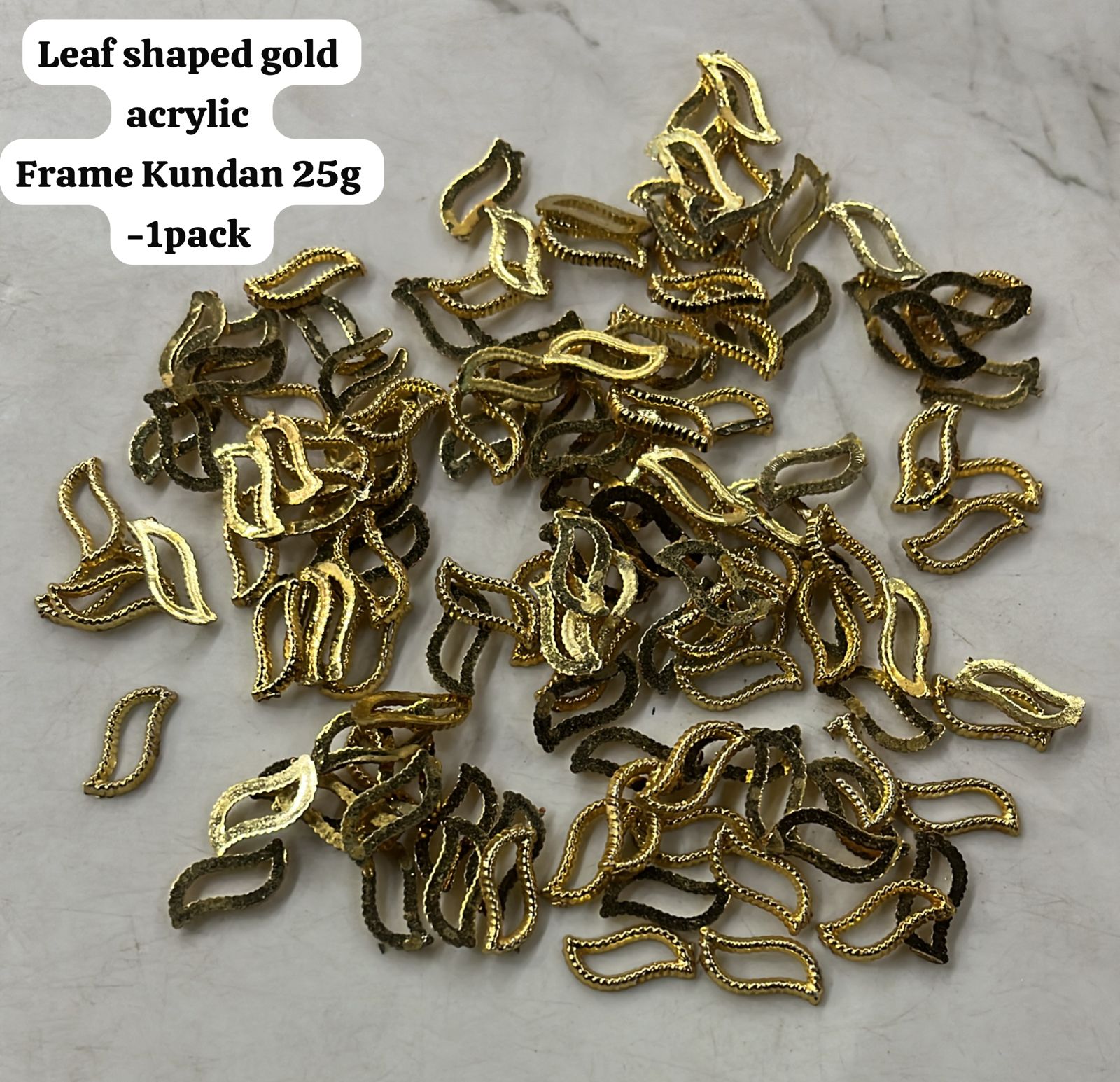 Golden Acrylic frame for kundan stone -25g pack assorted designs approximate 50pieces