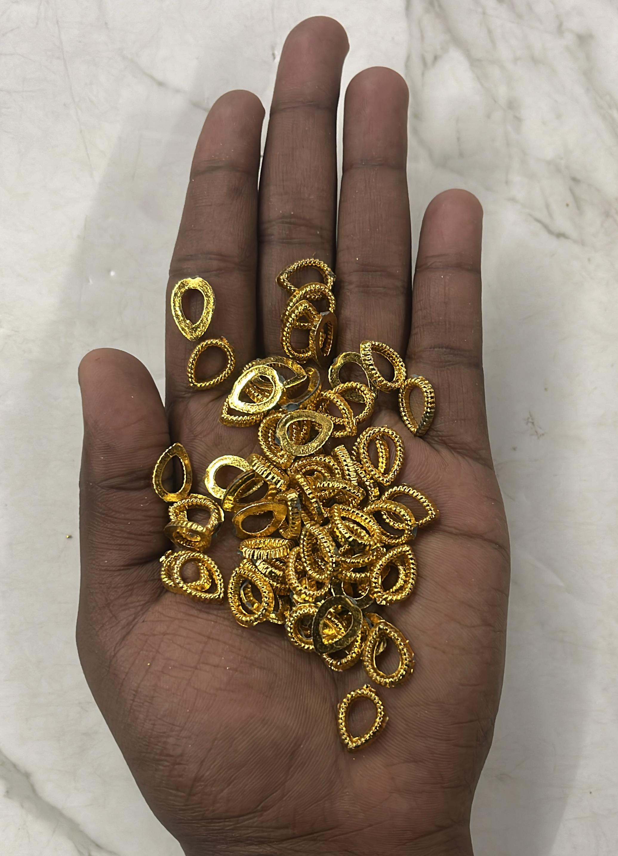 Golden Acrylic frame for kundan stone -25g pack assorted designs approximate 50pieces