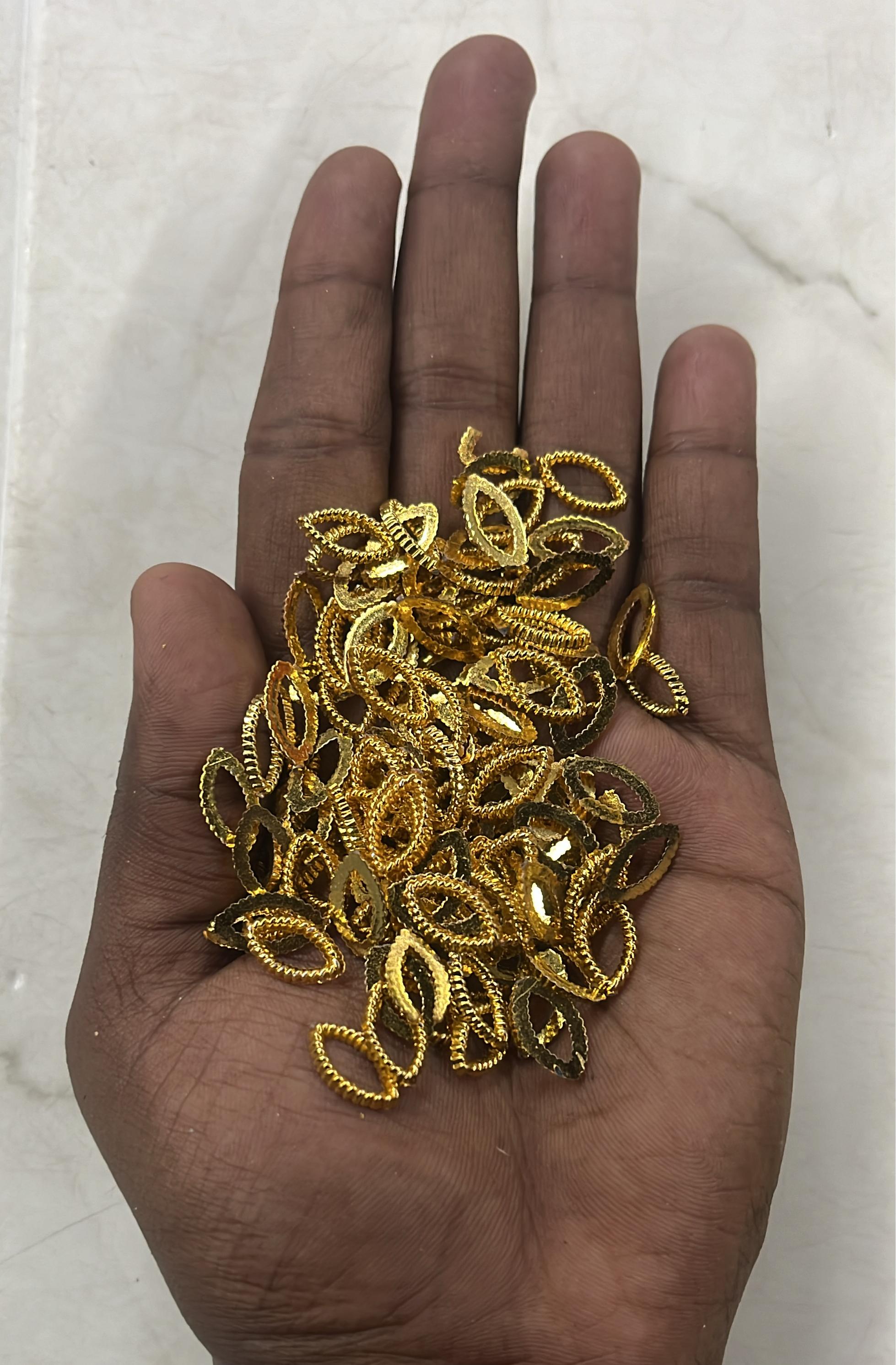 Golden Acrylic frame for kundan stone -25g pack assorted designs approximate 50pieces