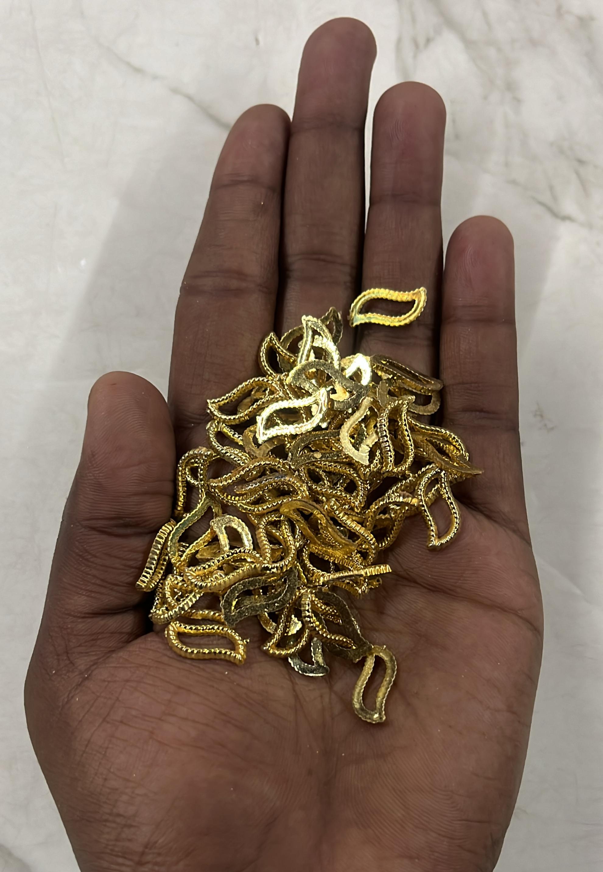 Golden Acrylic frame for kundan stone -25g pack assorted designs approximate 50pieces