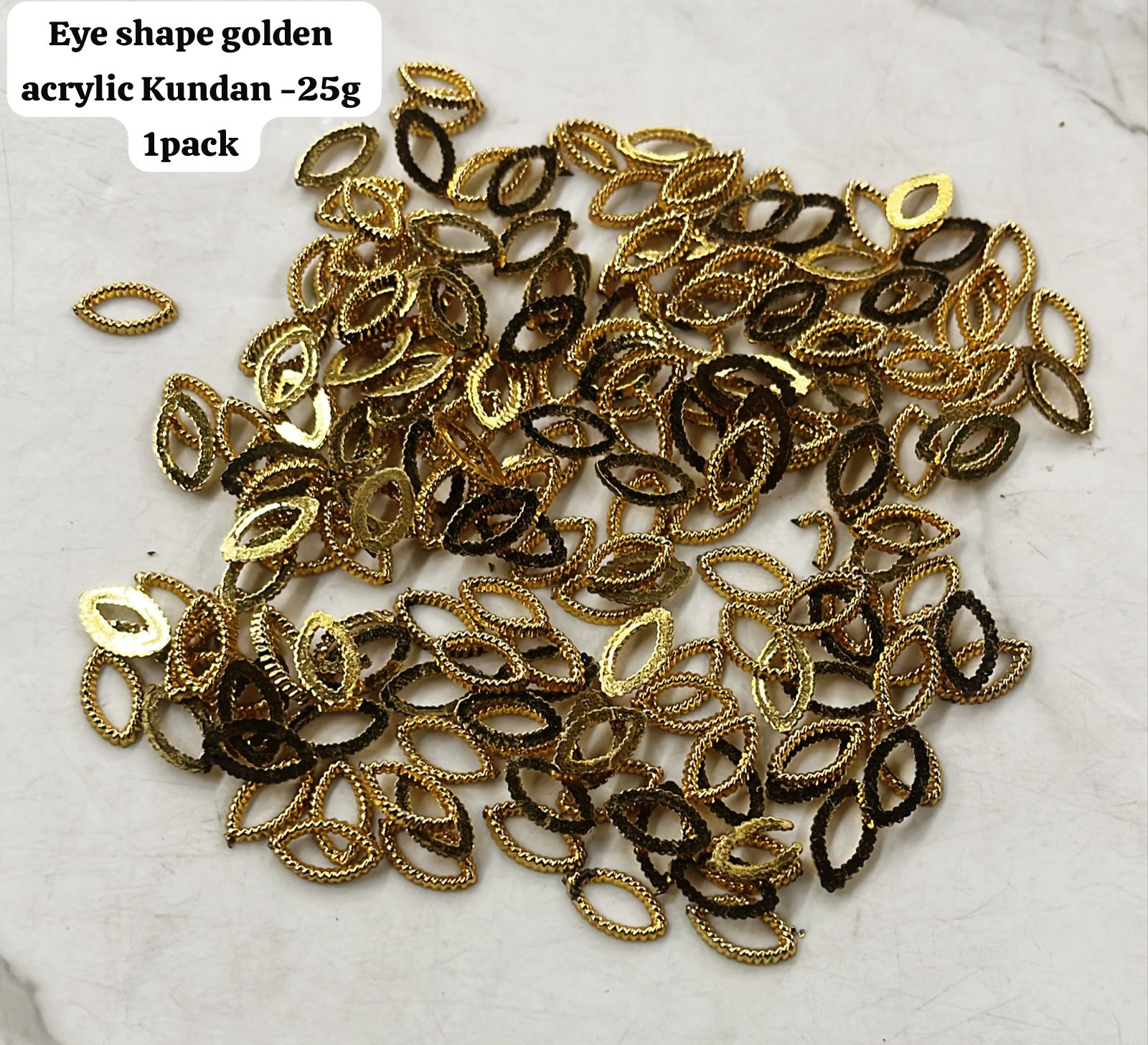 Golden Acrylic frame for kundan stone -25g pack assorted designs approximate 50pieces
