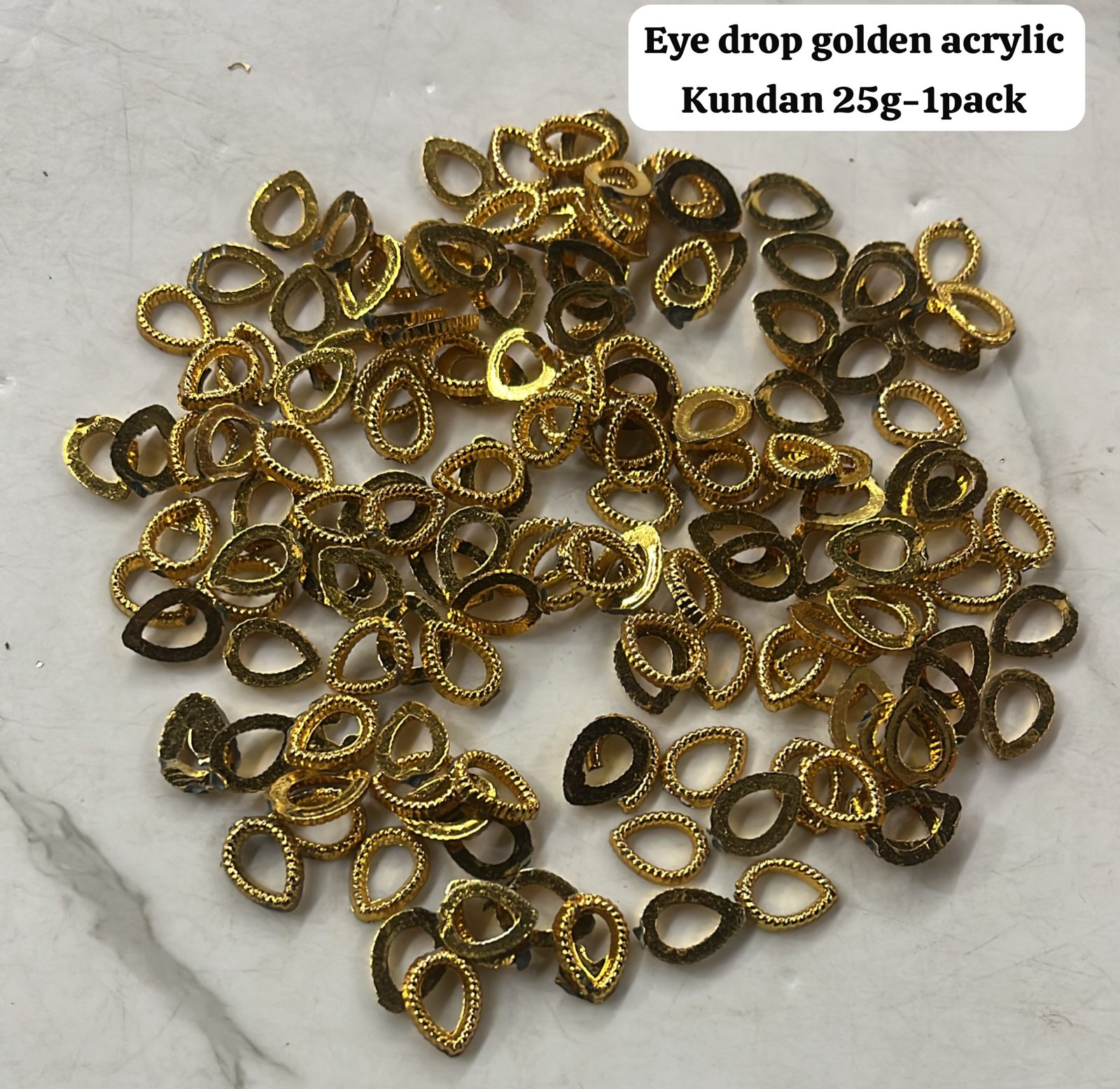 Golden Acrylic frame for kundan stone -25g pack assorted designs approximate 50pieces