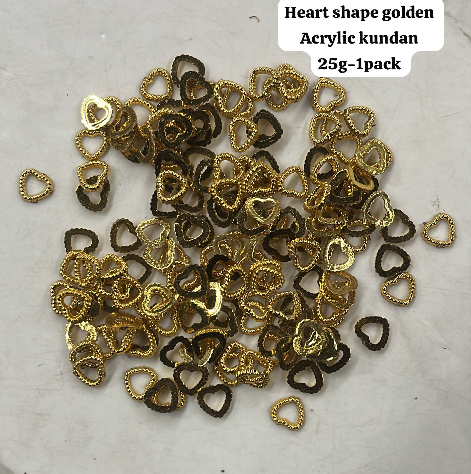 Golden Acrylic frame for kundan stone -25g pack assorted designs approximate 50pieces