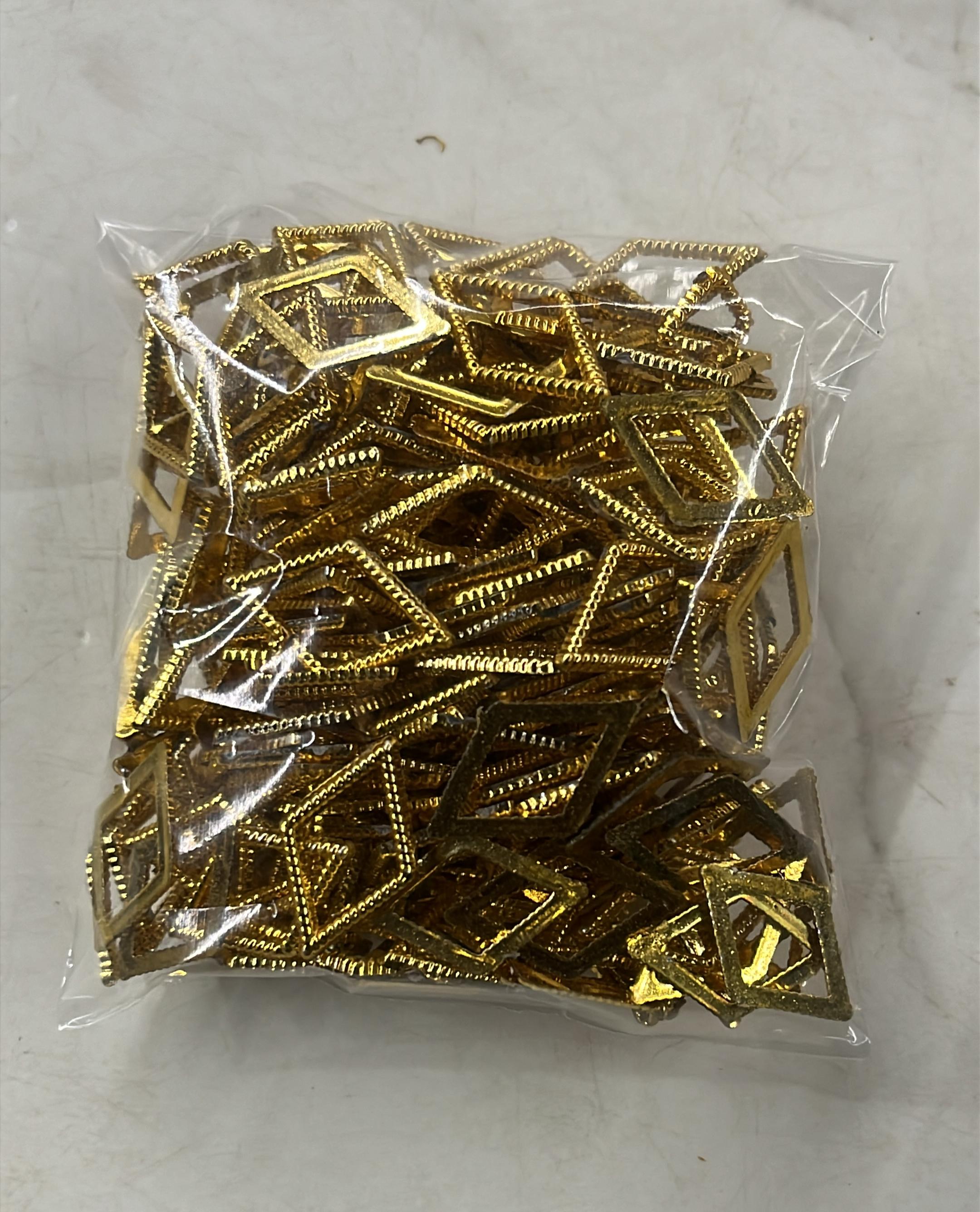 Golden Acrylic frame for kundan stone -25g pack assorted designs approximate 50pieces