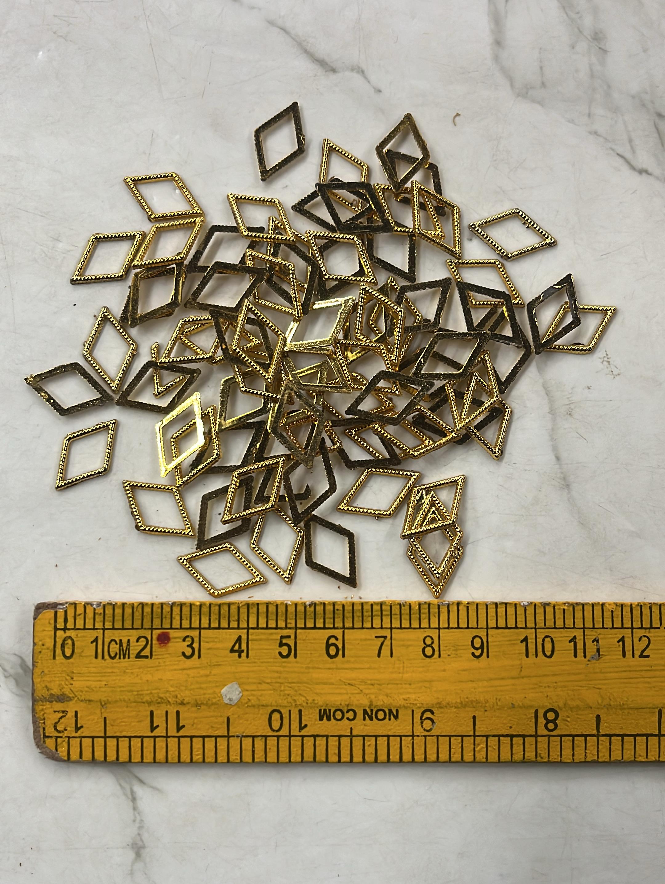 Golden Acrylic frame for kundan stone -25g pack assorted designs approximate 50pieces
