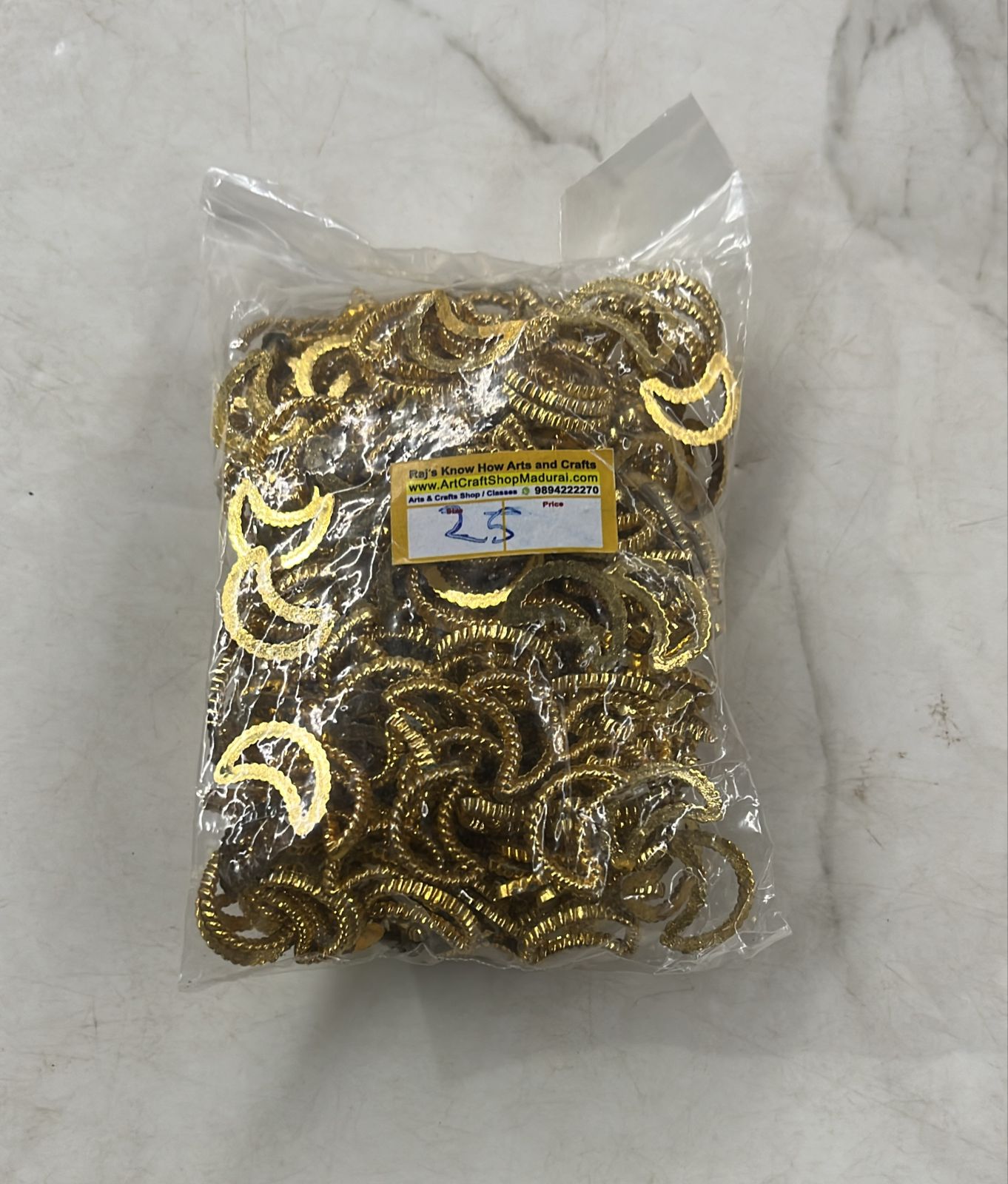 Golden Acrylic frame for kundan stone -25g pack assorted designs approximate 50pieces