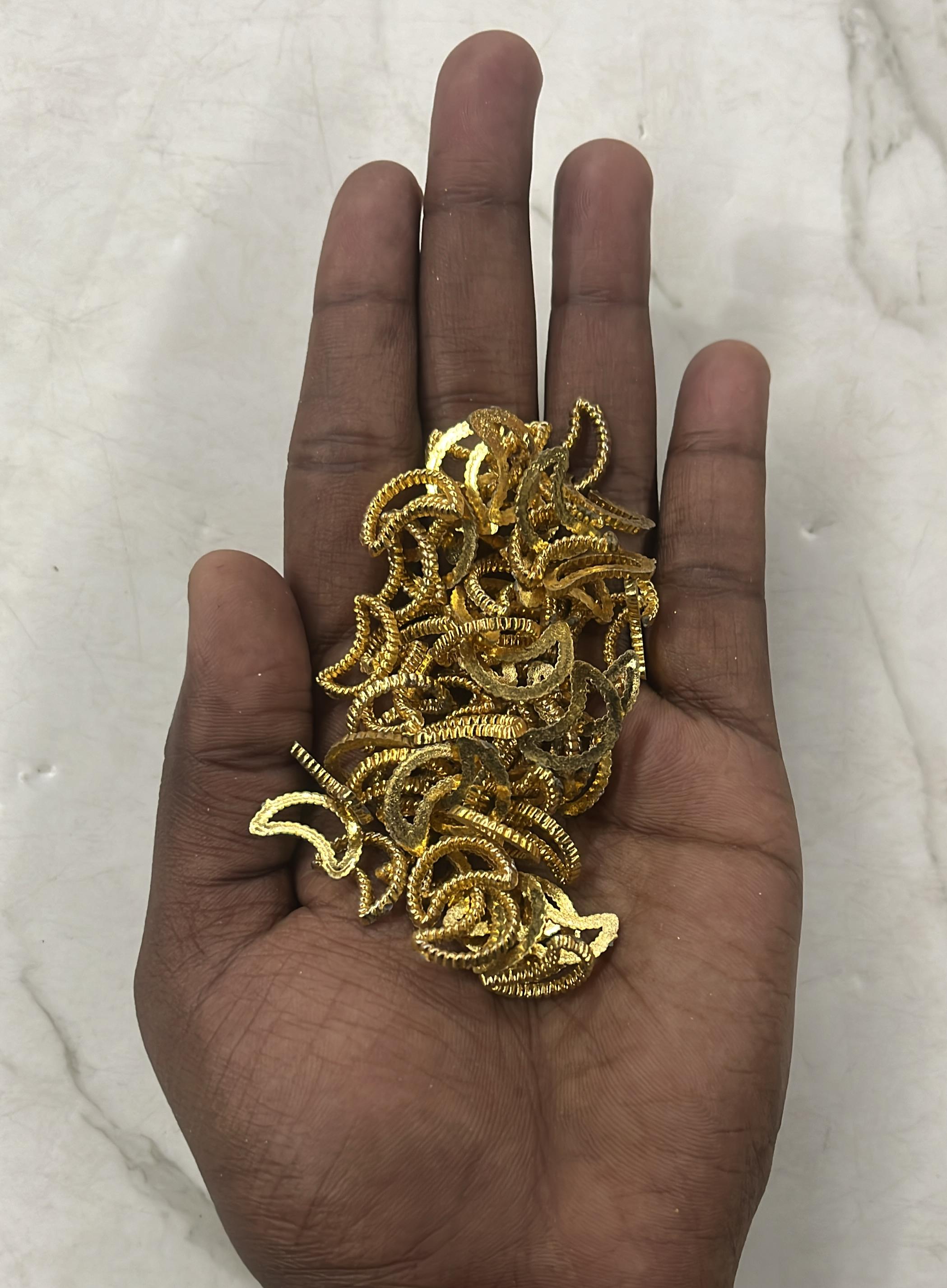Golden Acrylic frame for kundan stone -25g pack assorted designs approximate 50pieces