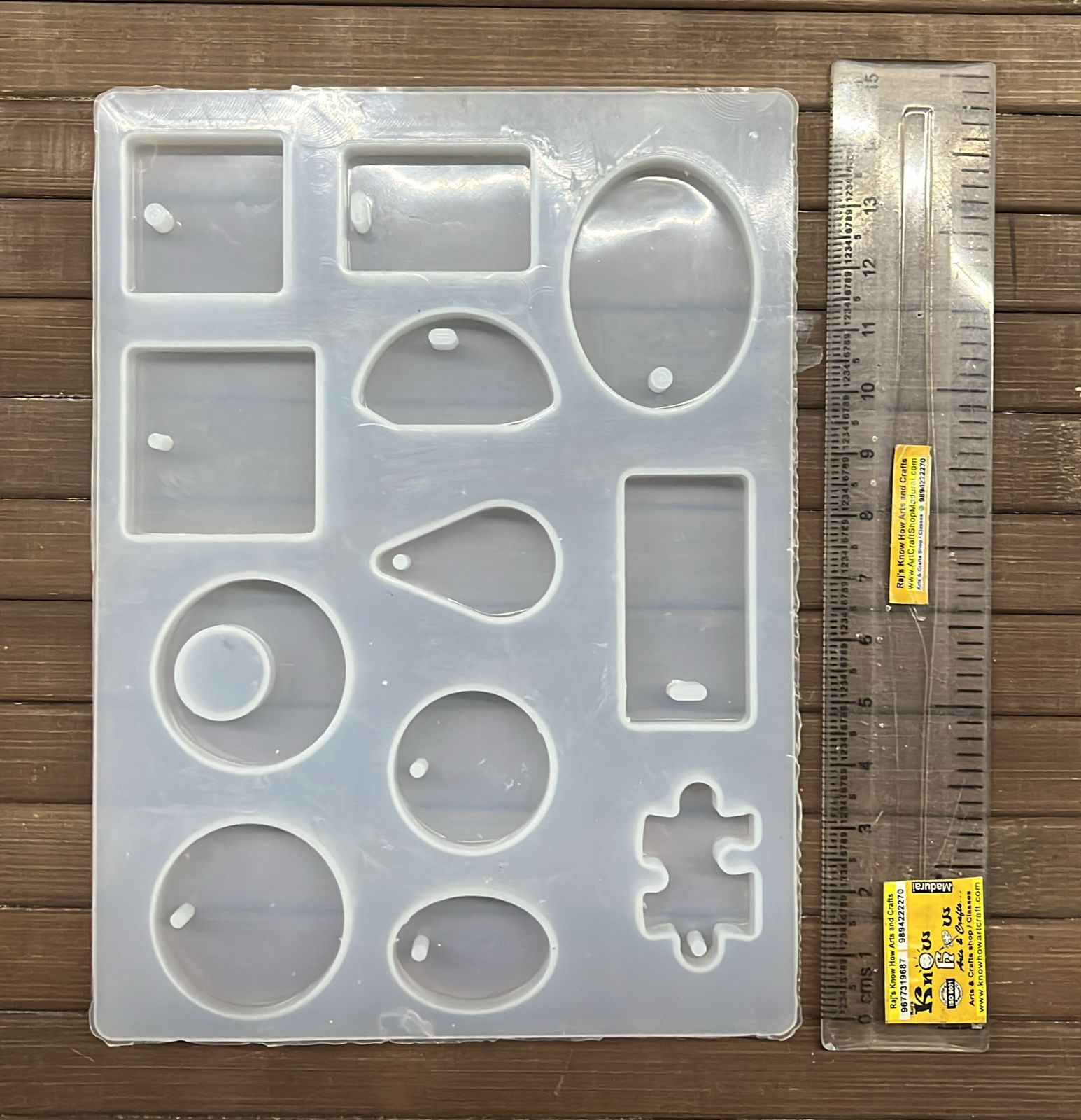 Silicon mould keychain geometric shapes 12 in 1 -1pack/RMKGS12