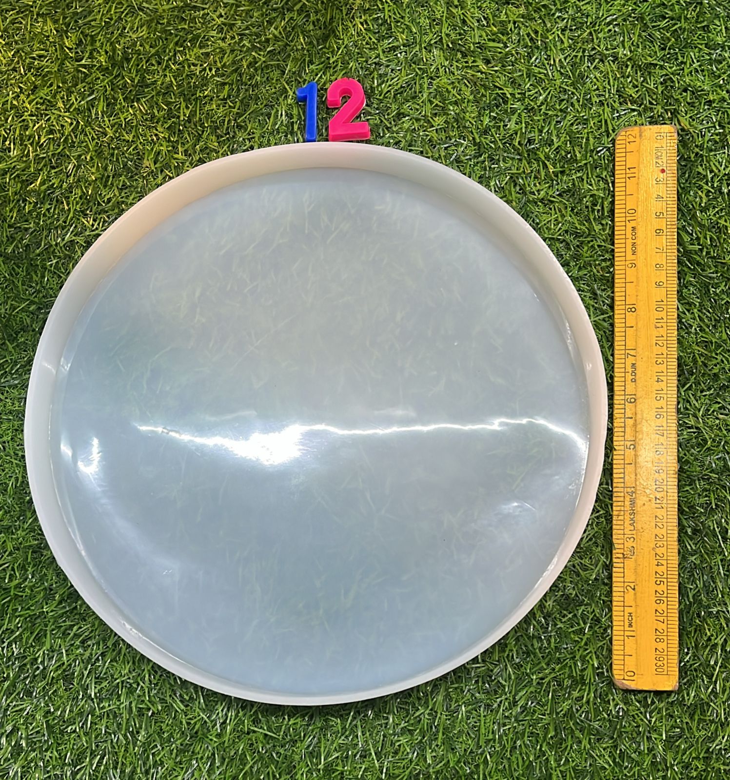 Silicon plain & agate round 12inchx1.9cm mold -1pack