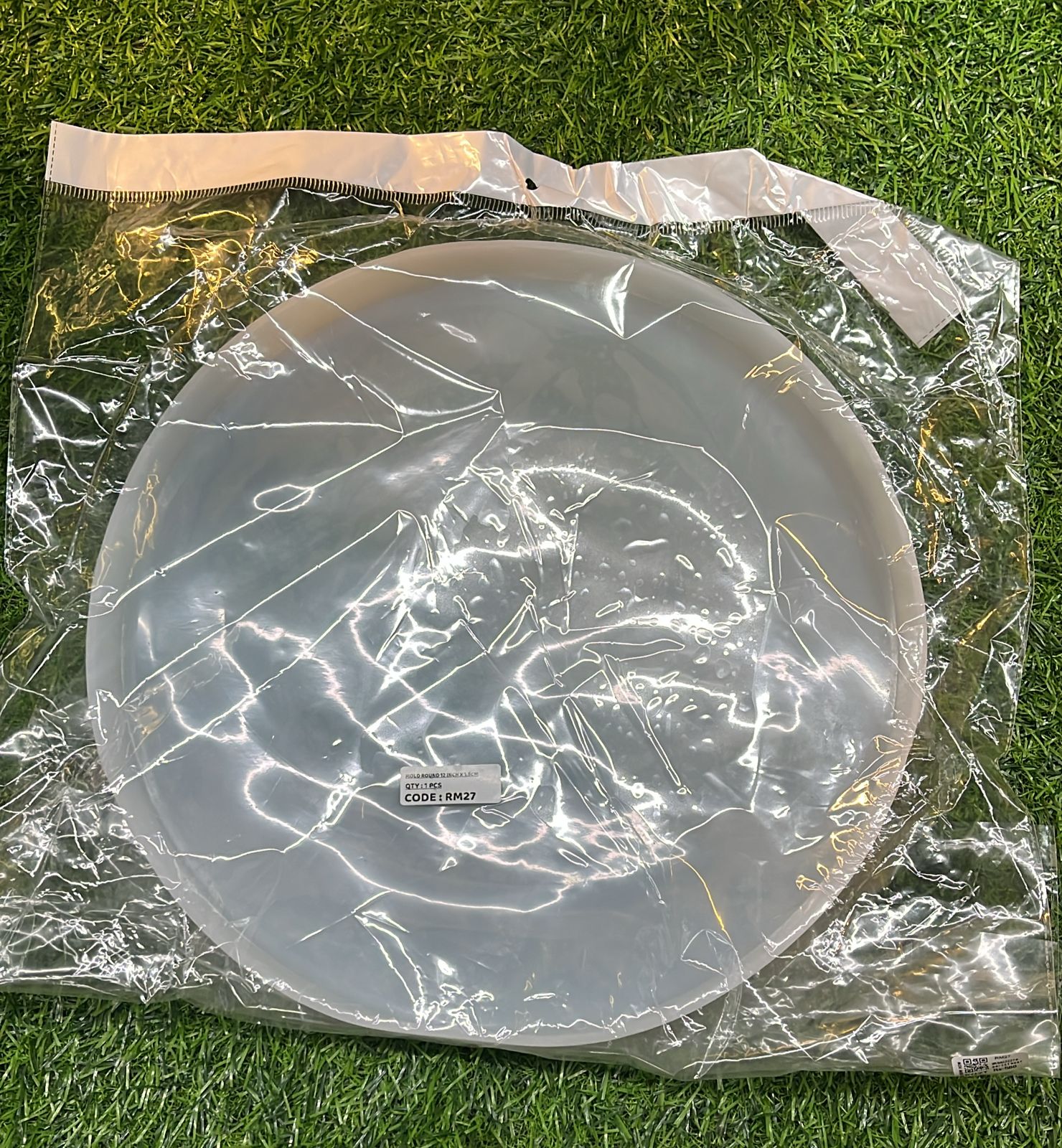 Silicon plain & agate round 12inchx1.9cm mold -1pack