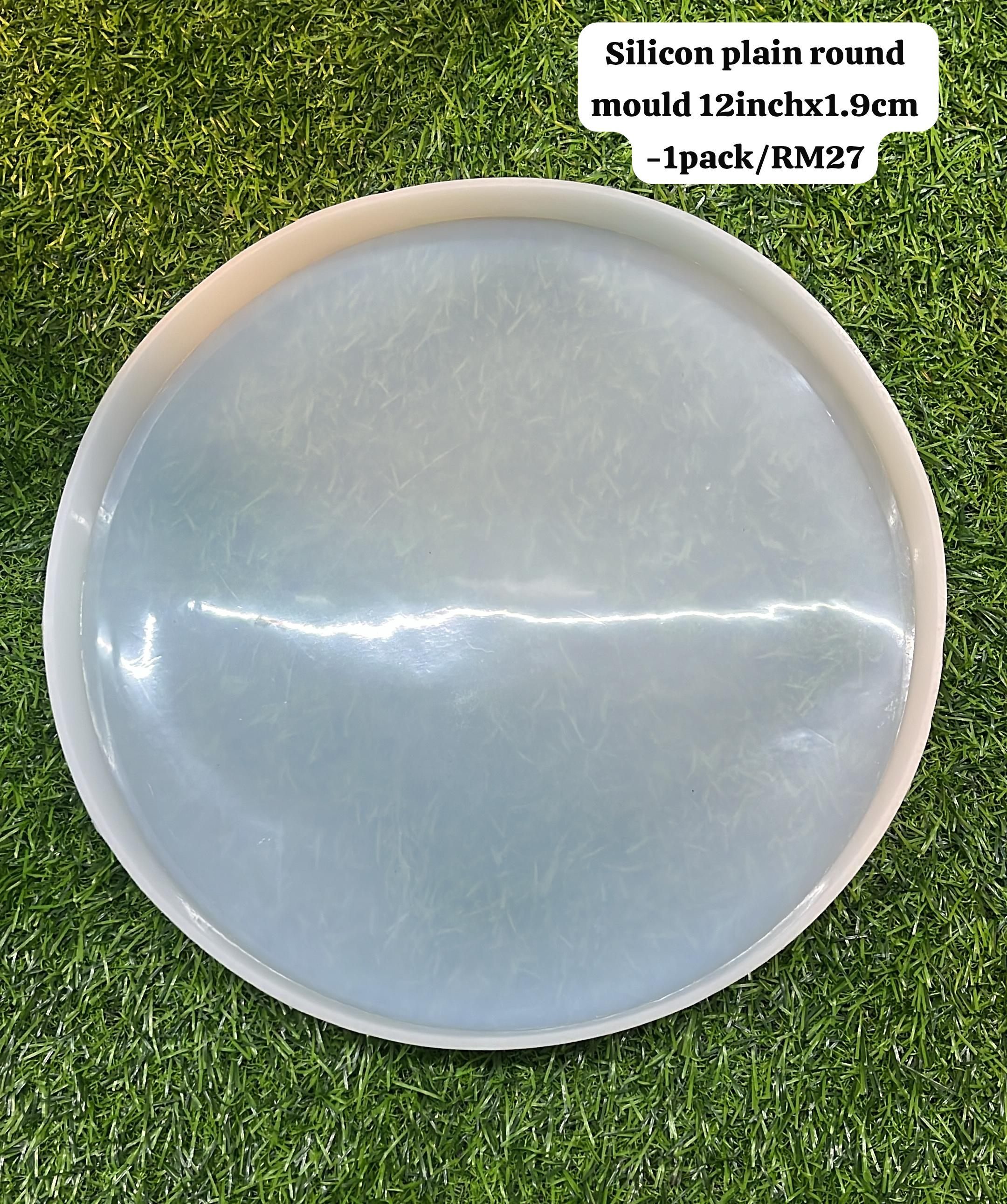 Silicon plain & agate round 12inchx1.9cm mold -1pack