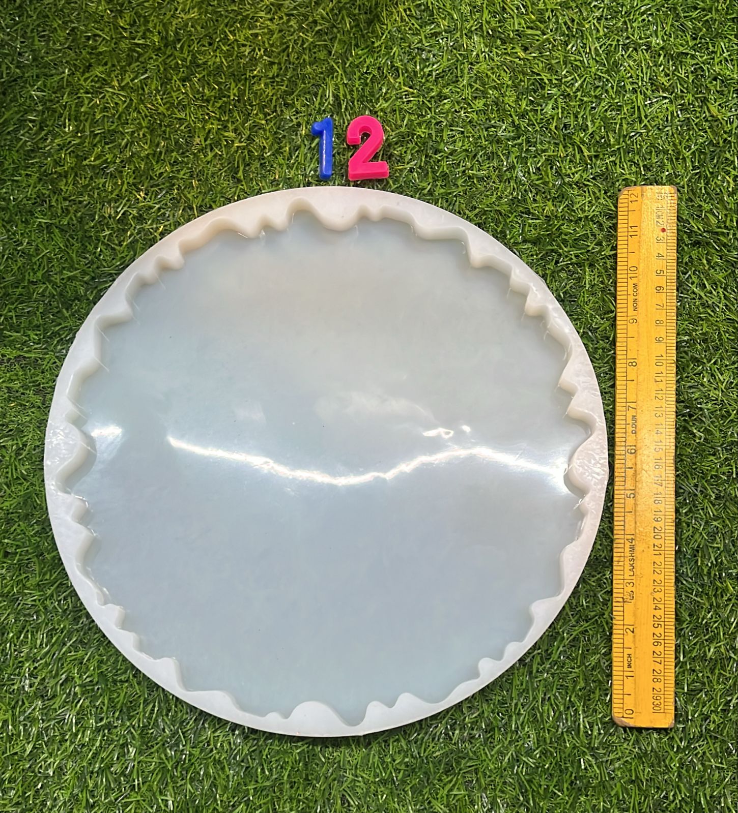 Silicon plain & agate round 12inchx1.9cm mold -1pack