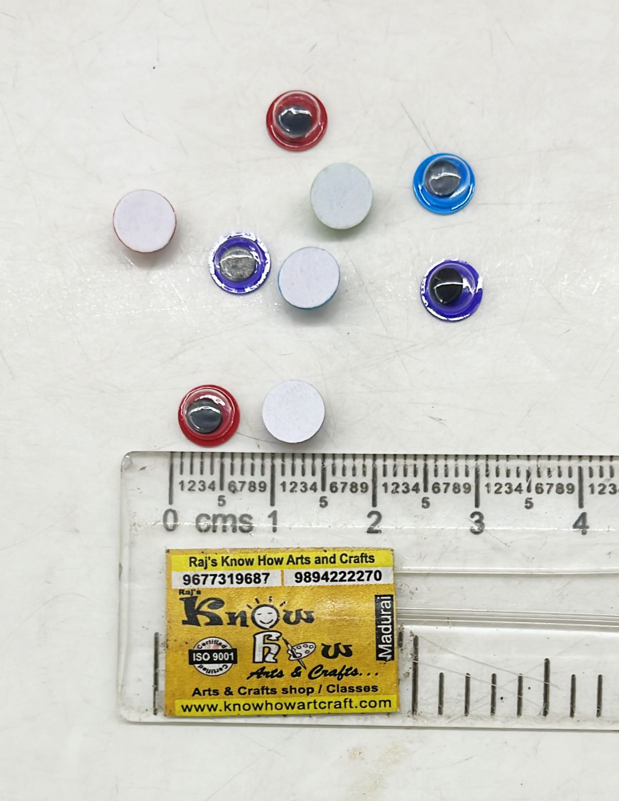 Google eyes multicolour sticker different size available in a pack