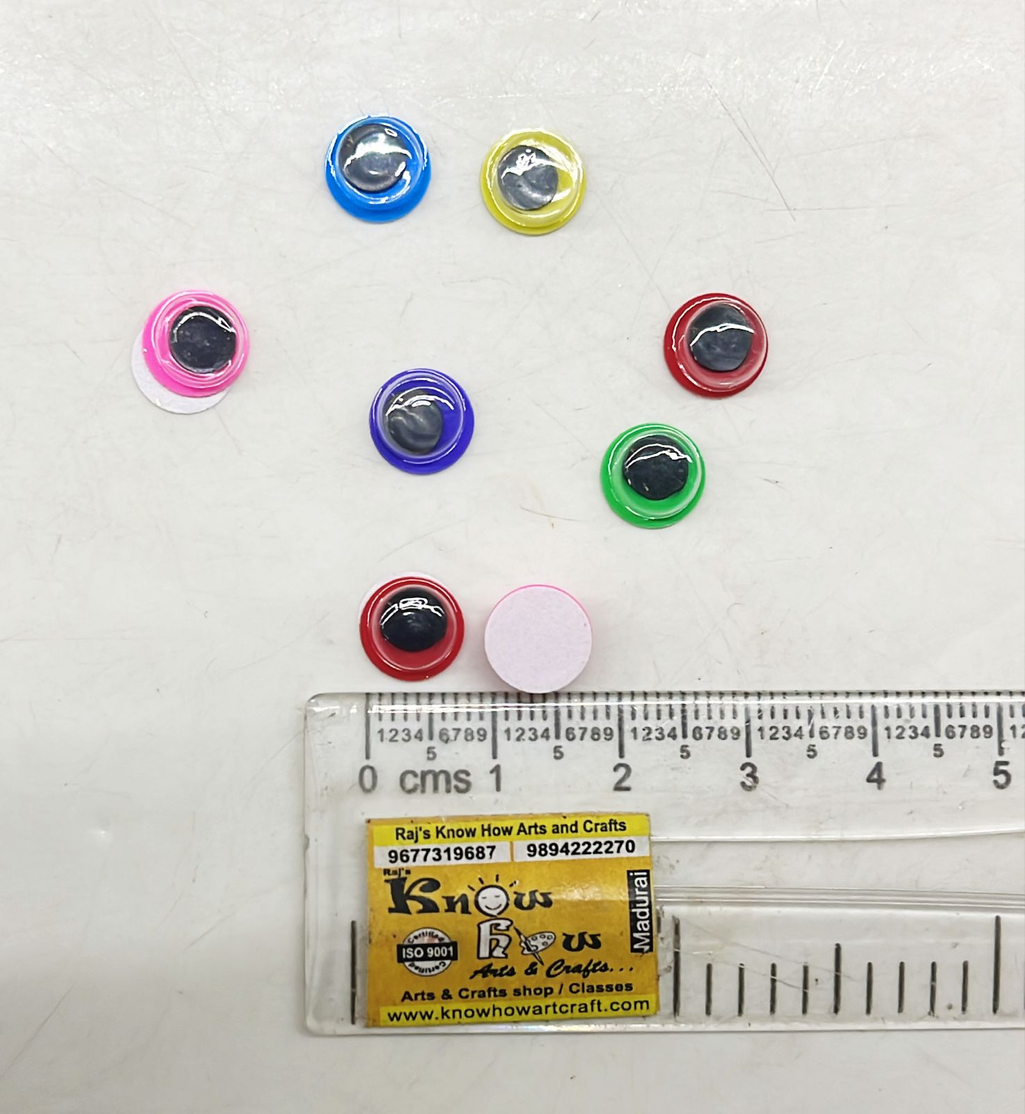 Google eyes multicolour sticker different size available in a pack