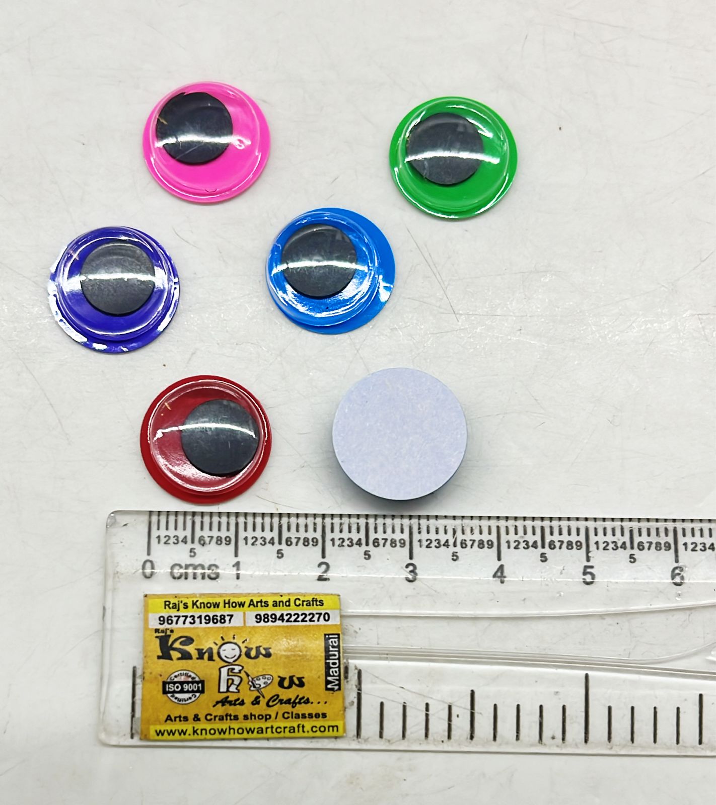 Google eyes multicolour sticker different size available in a pack
