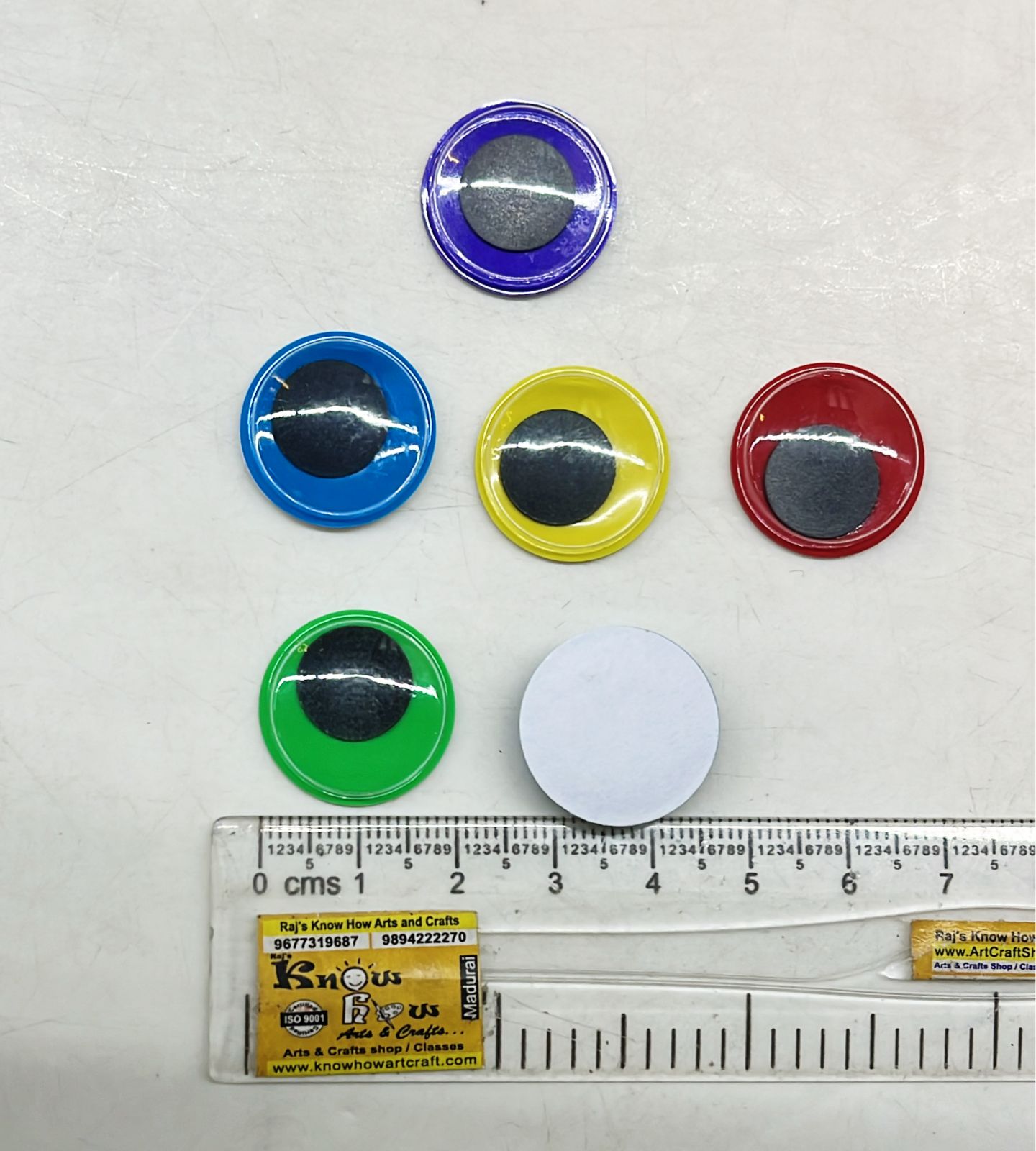 Google eyes multicolour sticker different size available in a pack